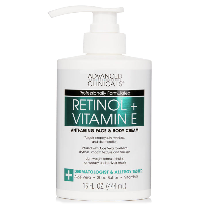 Advanced Clinicals Retinol Body Lotion, Firming & Anti-Aging Moisturizer for Crepey Skin, 15 Oz Retinol Face & Body Cream