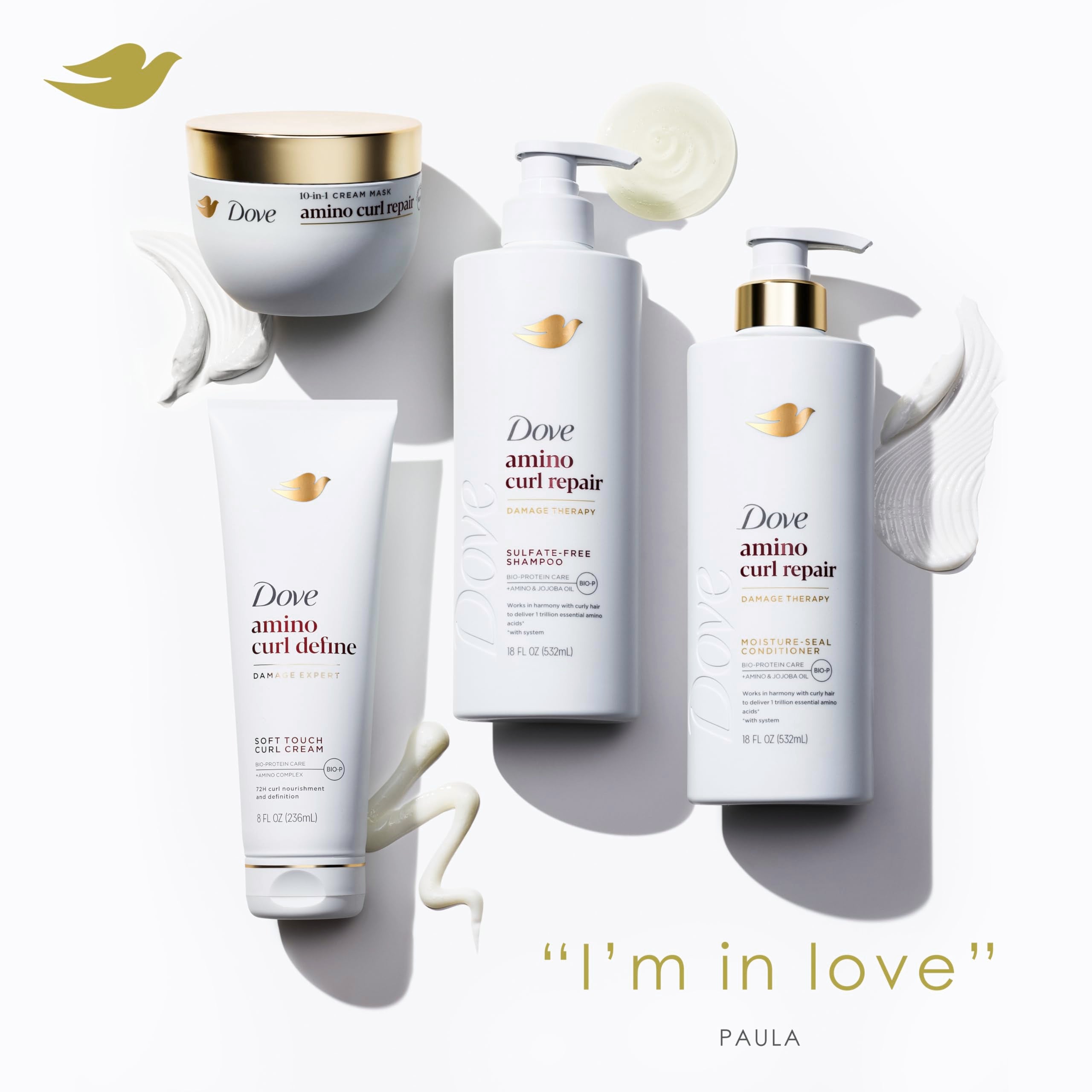 Dove Hair Mask for Curly, Coily Hair Amino Curl with Bio-Protein Care Technology + Amino & Jojoba Oil 9.2 Fl Oz