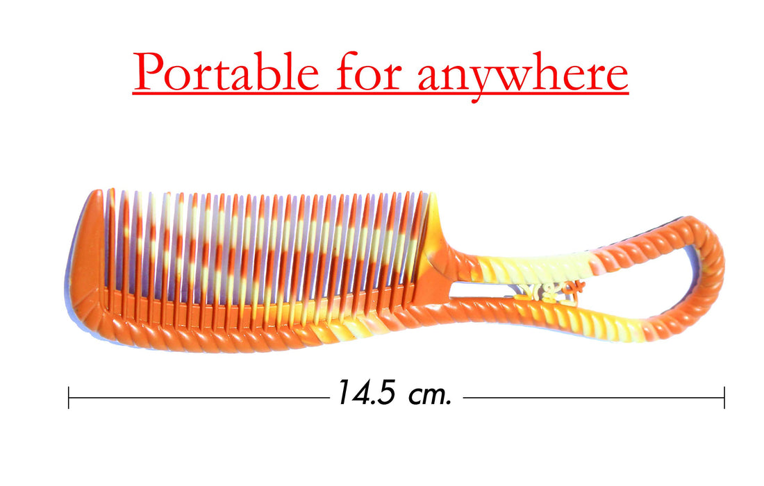 Mini Wide Side Hair Care Tooth Comb with Handle Portable for Travel