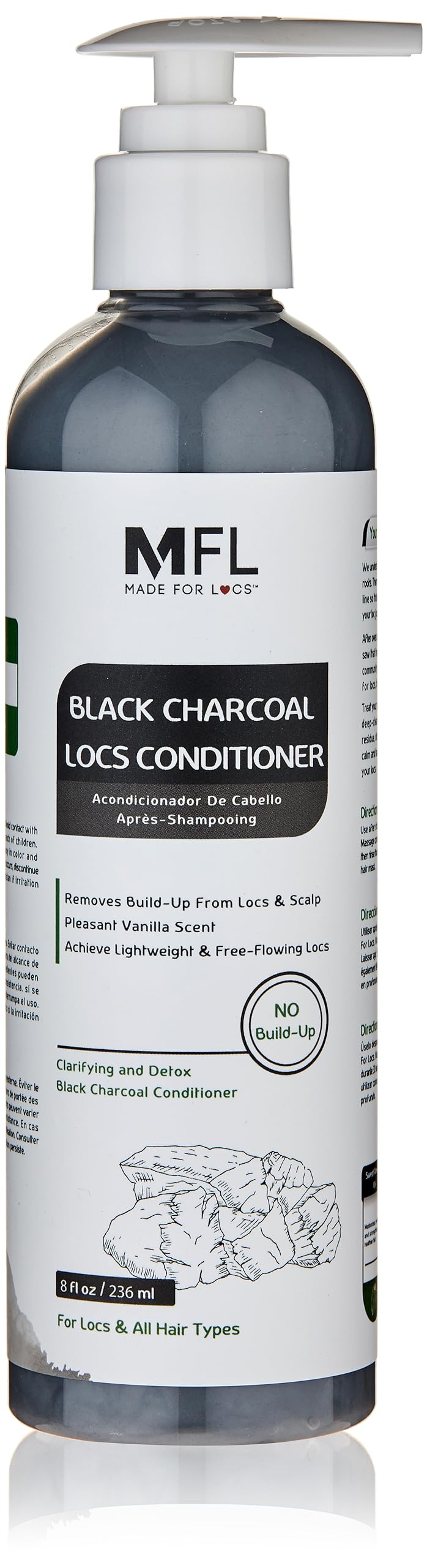 Made For Locs Black Charcoal Conditioner | Dreadlocks/Locs Detox Charcoal Conditioner | 8 oz