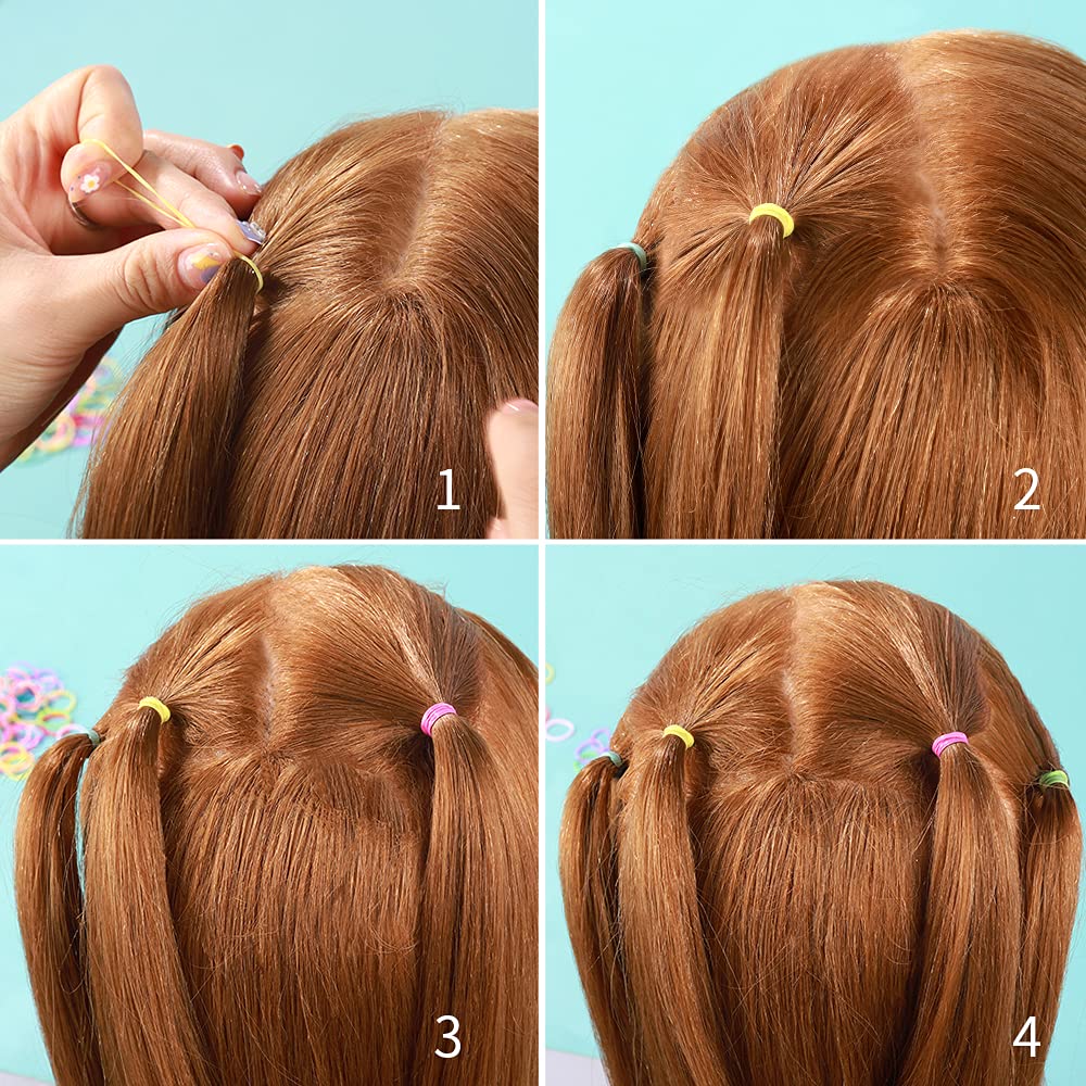 YGDZ YGDZ 4000pcs Soft Elastic Hair Bands, 2000pcs Multi Color and 2000pcs Clear Hair Holder Hair Tie Elastic Rubber Bands for Baby Girls