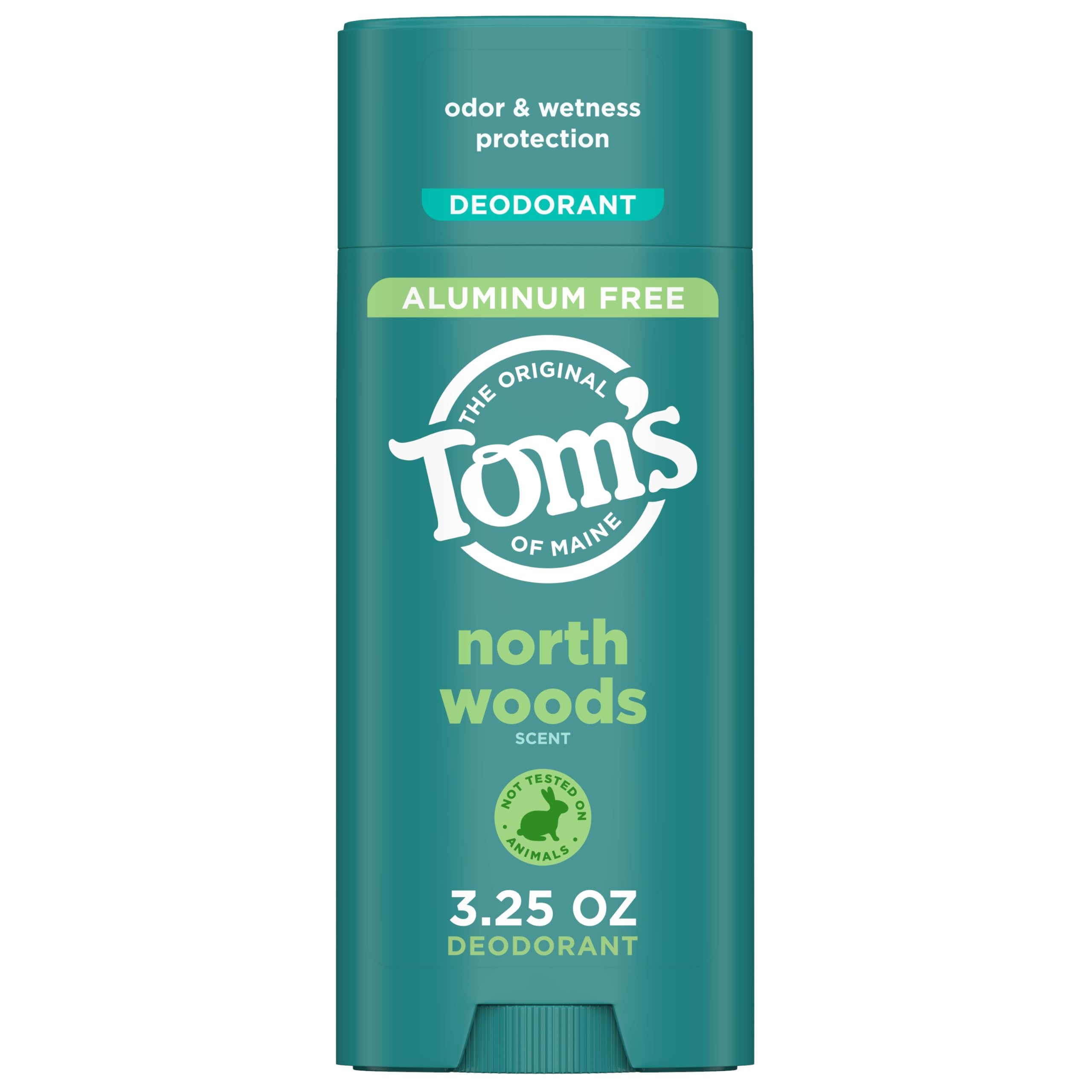 Tom’s of Maine North Woods Aluminum Free Natural Deodorant For Women & Men | Goes on Clear | Odor & Wetness Protection | Naturally Derived and Moisture-Locking Ingredients | 3.25 oz