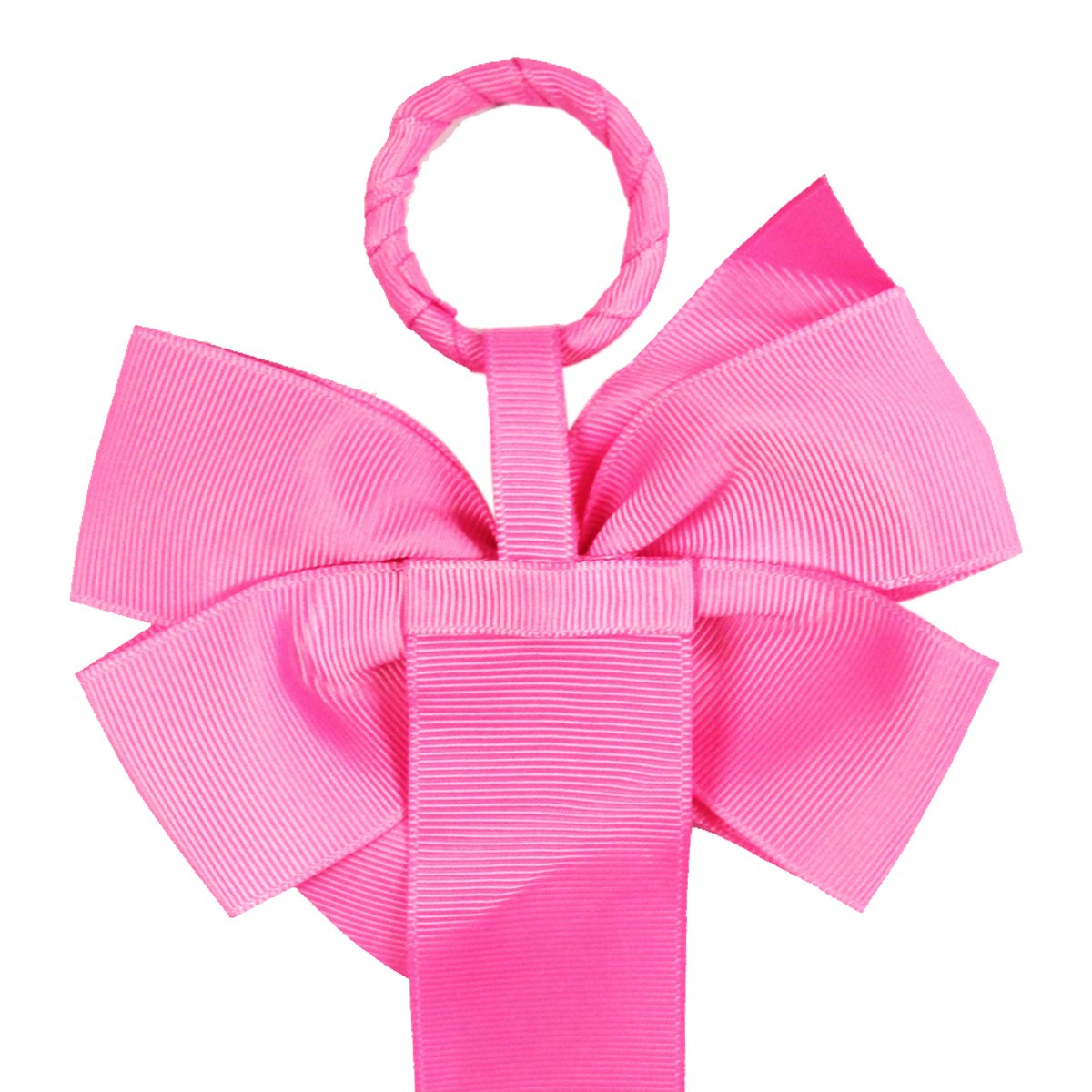 ALLYDREW Long Ribbon Hair Clip & Hair Bow Holder - Hot Pink Polka Dots