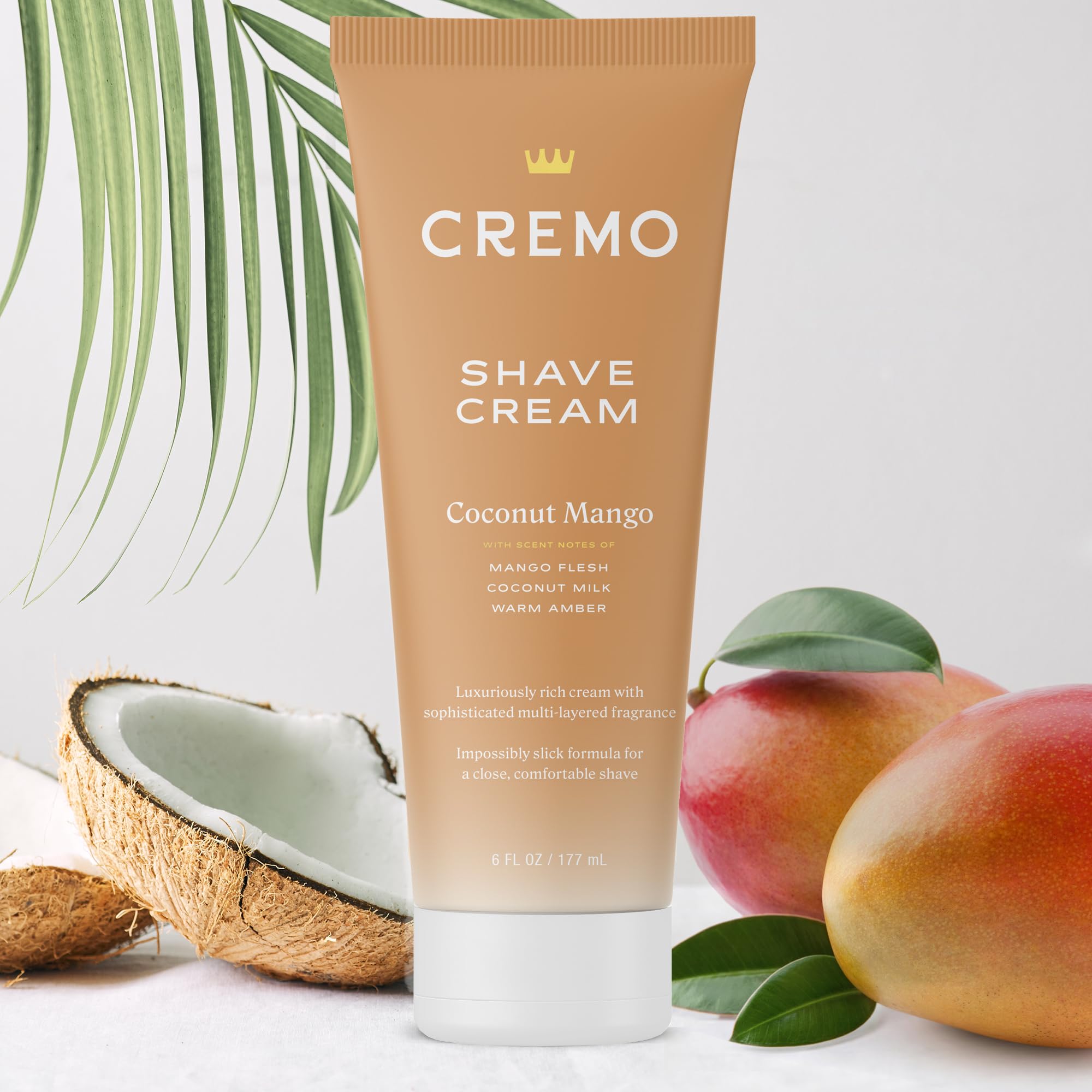 Cremo Coconut Mango Moisturizing Shave Cream, Astonishingly Superior Shaving Cream For Women, Fights Nicks, Cuts And Razor Burn, 6 oz, 2-Pack