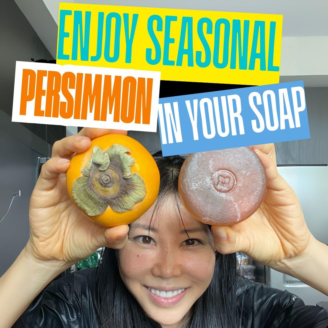 Mirai Clinical Persimmon Soap Bar for Body (100g) - Old People Smell and Nonenal Odor Control with Japanese Persimmon and Green Tea Extract - Deodorant Soap Bar for Men & Women