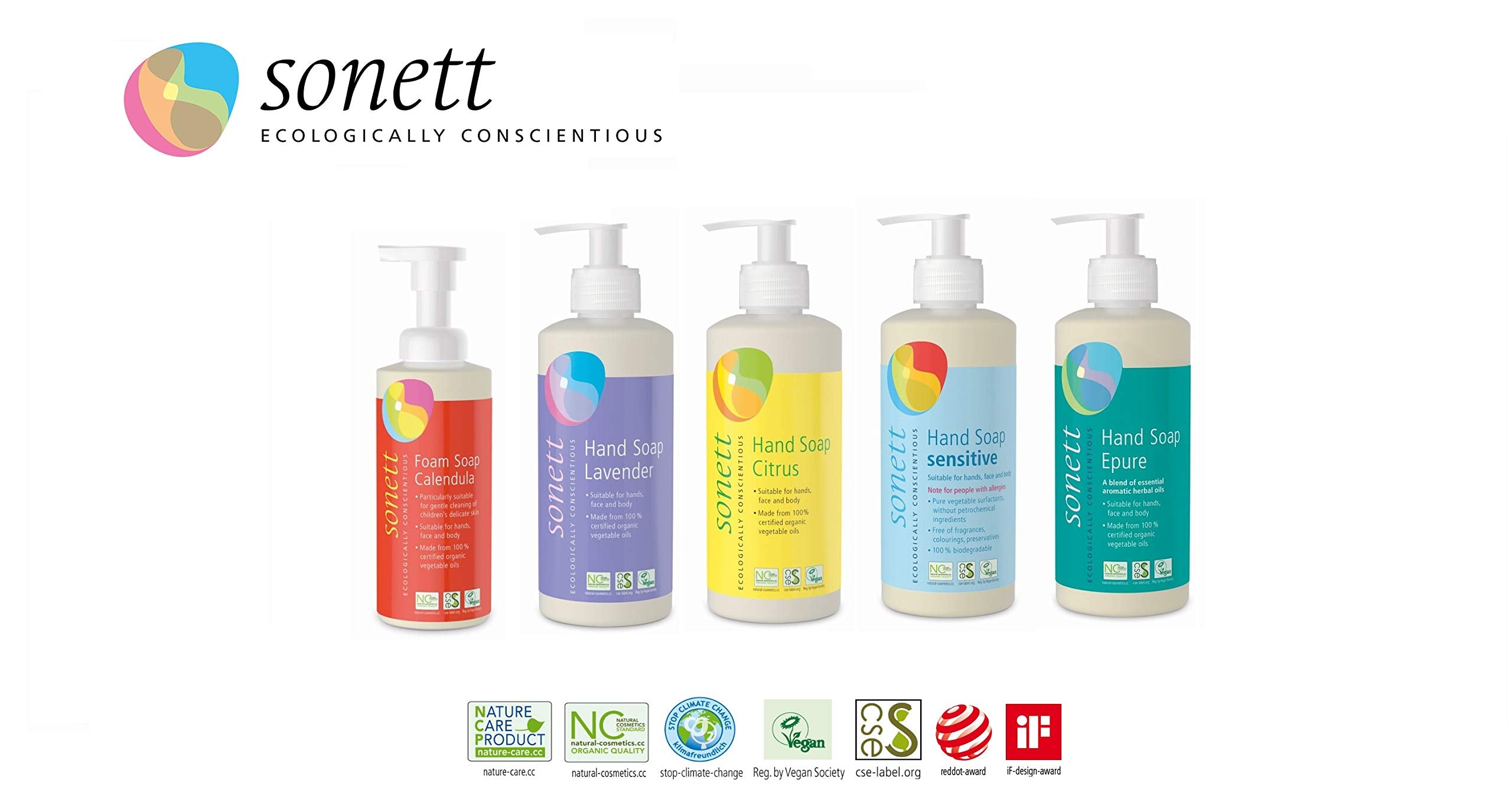 For Children Foam Soap: Sonett Organic Foam Soap For Kids Pure Plant-Based Oils And Essential Oils From Certified Organic Cultivation With Spagyric Calendula Essence 6.7 Fl. Oz