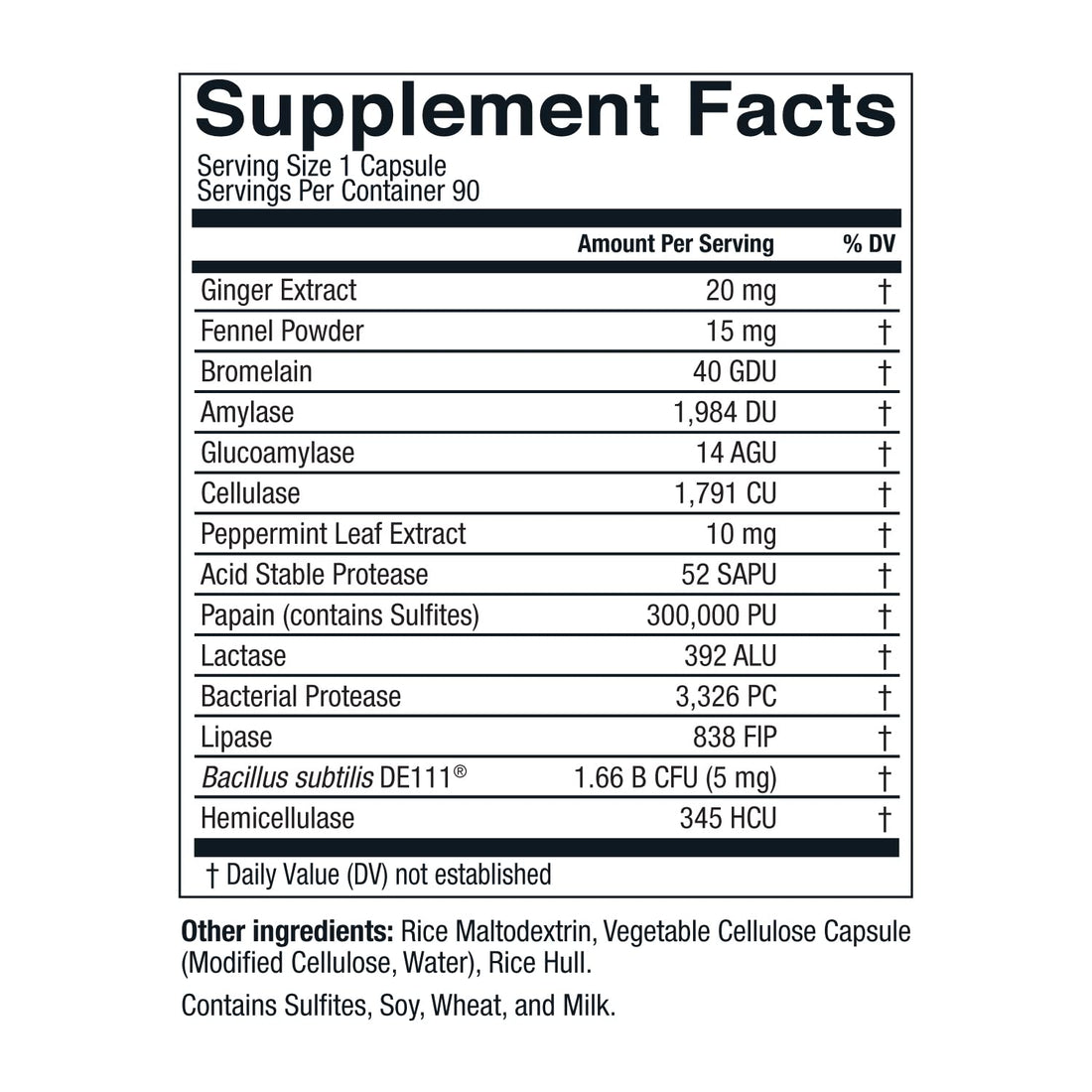 Live Conscious DigestWell Immediate Support - Fast-Acting Digestive Support | Broad Spectrum Enzyme, Probiotic & Herbal Formula - Decreases Everyday Gas & Bloating - 90 Capsules