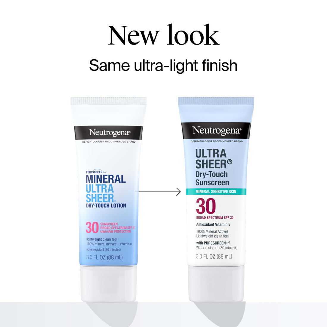Neutrogena Ultra Sheer Dry-Touch Mineral Sunscreen For Face & Body, SPF 30 Broad-Spectrum UVA/UVB Protection, Titanium Dioxide & Zinc Oxide Sunscreen, Oxybenzone-Free, 3.0 fl. oz