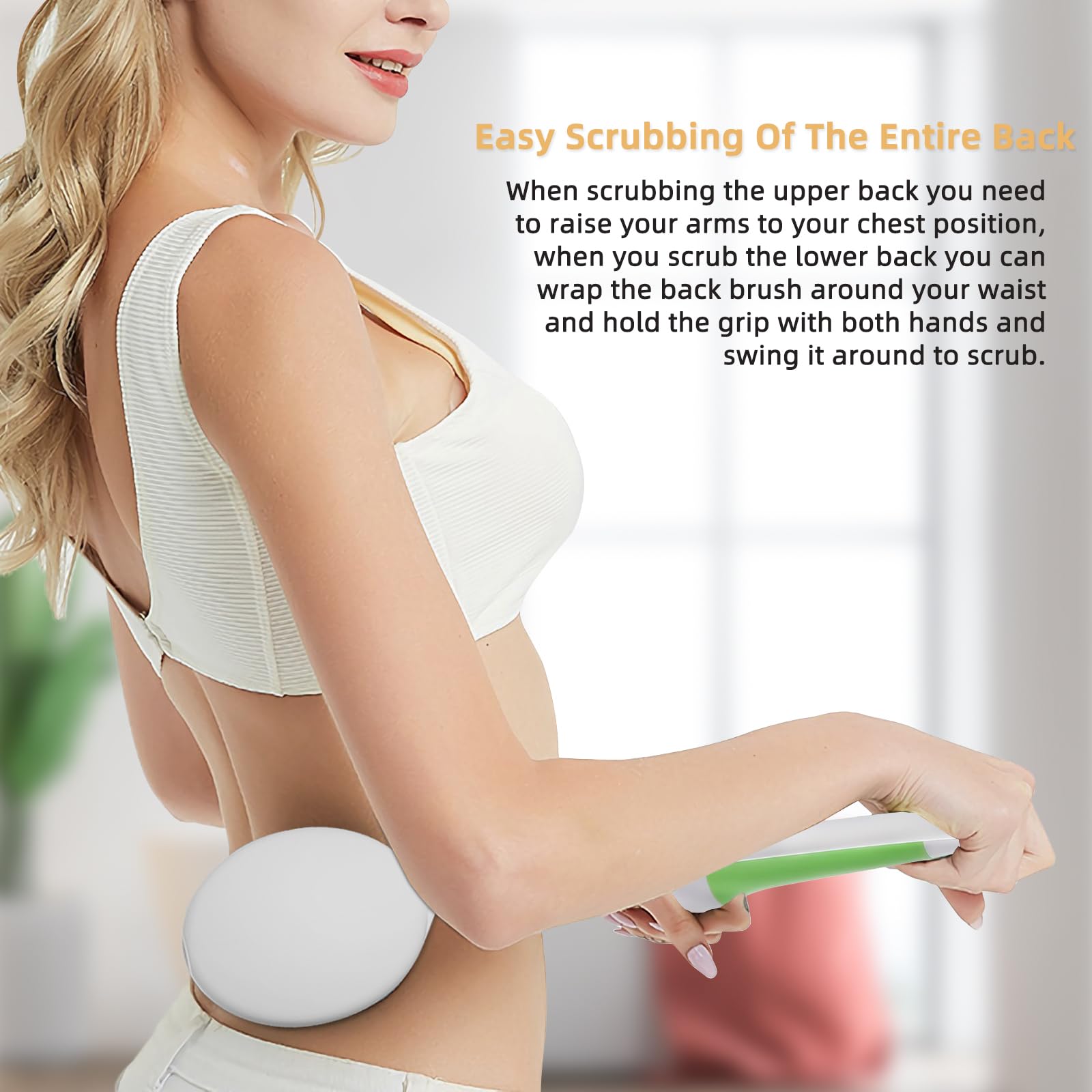 Fanwer Back Bath Brush with U-Shaped Long Handle, 27.5ââ‚¬Â Shower Body Brush with Curved Handle, Back Scrubber for Elderly, Disabled, Limited Mobility, Post-Surgery, Frozen Shoulder,Men and Women