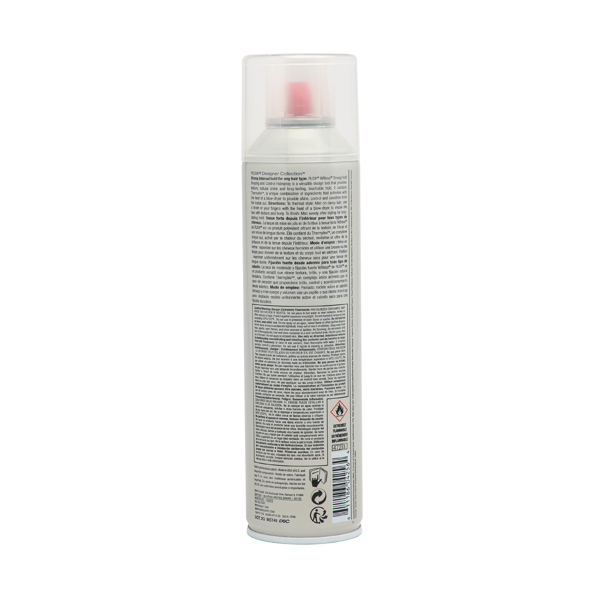 RUSK Designer Collection W8less Strong Hold Shaping and Control Hairspray, 10 fl. oz.