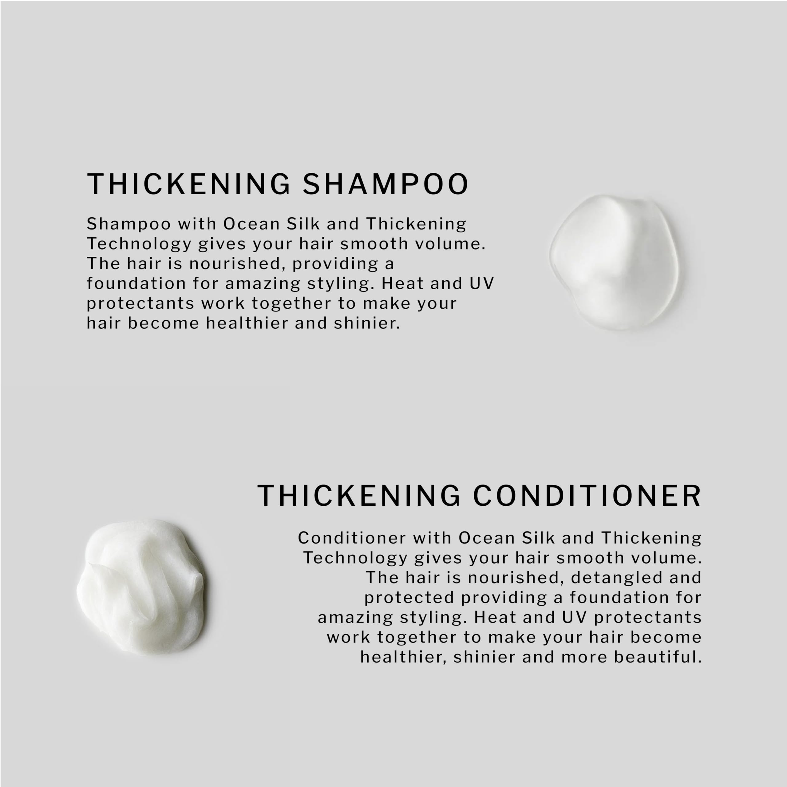 SACHAJUAN Thickening Shampoo and Conditioner Set | Ocean Silk & Thickening Technology For Volume | Vegan & Paraben Free | Set of 2 (8.4 oz)