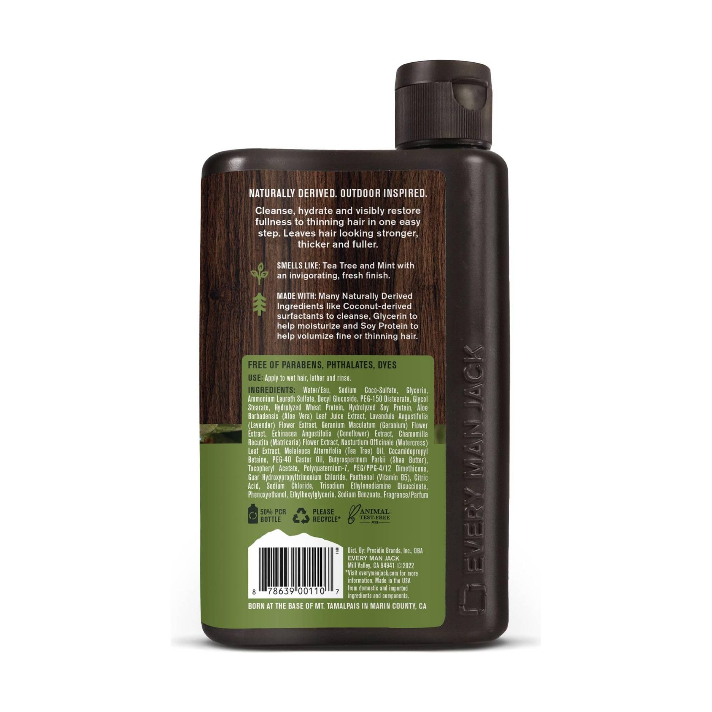 Every Man Jack 2 In 1 Shampoo Conditioner Tea Tree, Thickening, 13.5 Fl Oz (91307)