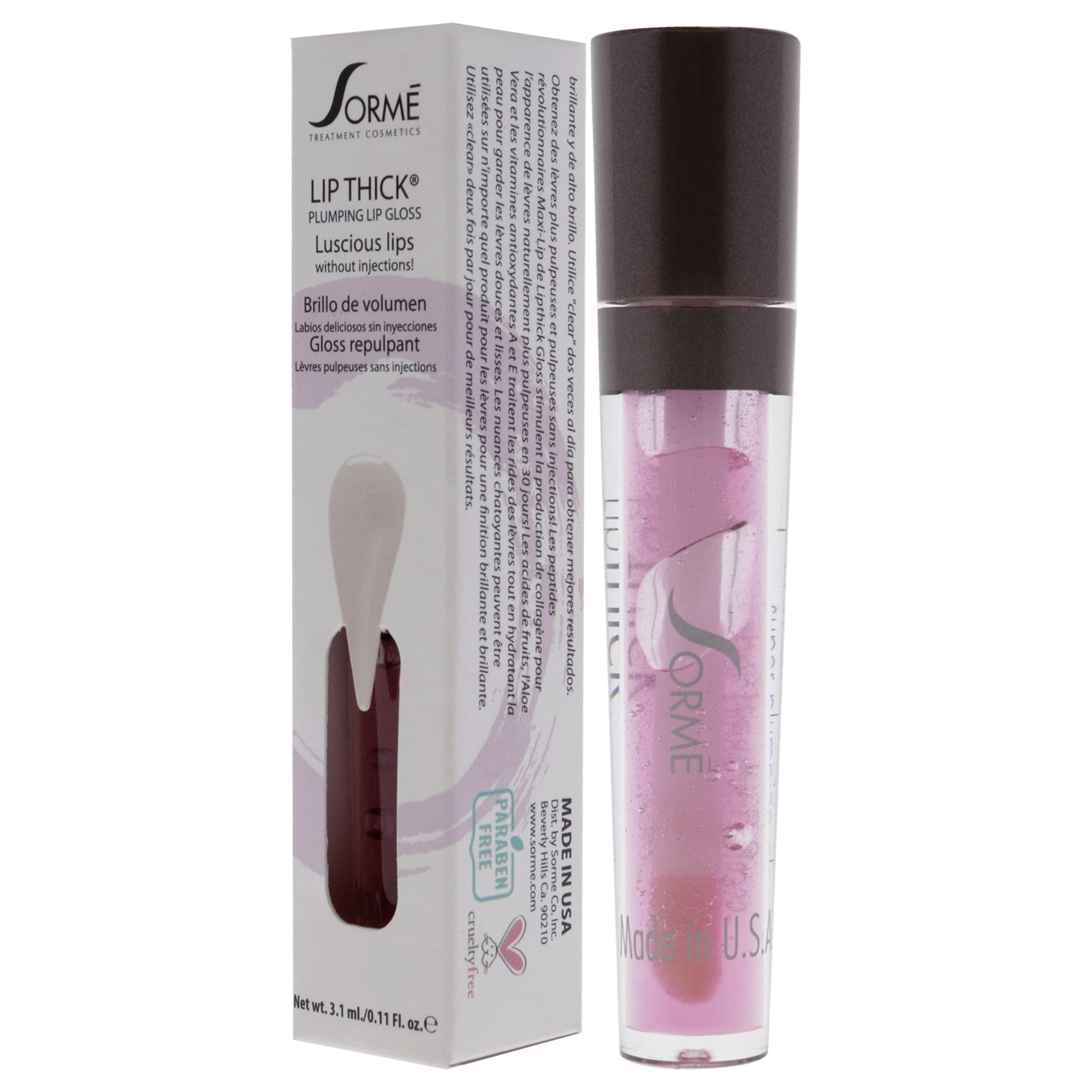 Sorme Cosmetics Lip Thick Plumping Lip Gloss, Clear, 0.11 Ounce
