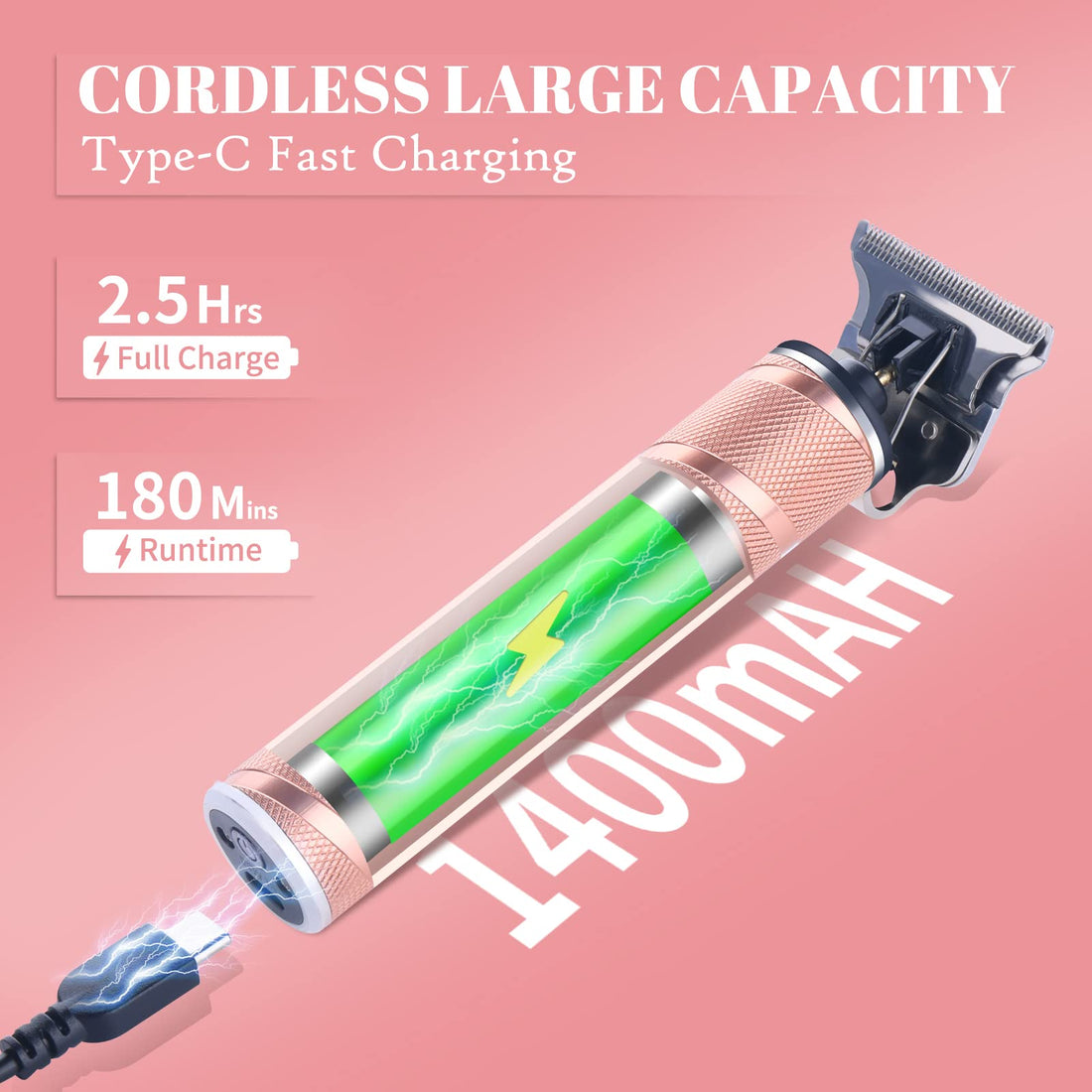 Ufree Hair Clippers + T-Blade Hair Trimmer Kit, Clippers for Hair Cutting Kit Cordless Clippers for Men Women Kids Barber Grooming Kit for Household (Silver)