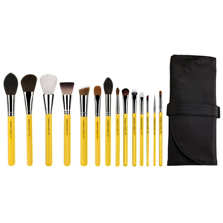 Bdellium Tools Professional Makeup Brush Studio Series - The Collection 14pc. Brush Set with Roll-Up Pouch