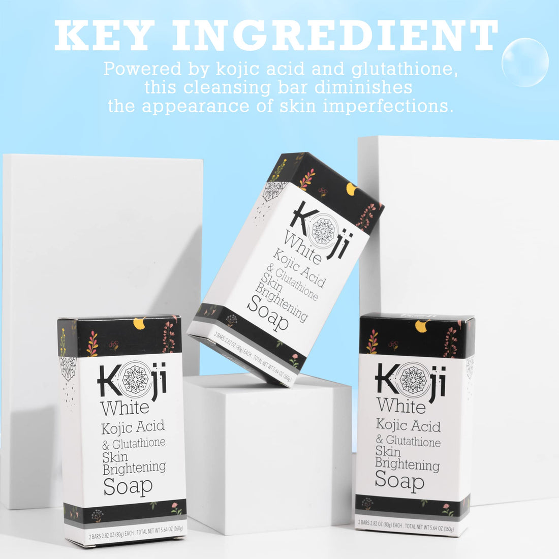 Kojic Acid & Glutathione Skin Lightening Soap (2.82 oz / 2 Bars) - Brightening & Bleaching Skin Tone Formula ââ‚¬â€œ Reduce Acne Scars, Wrinkles Elimination, Removal Acne Scars, Dark Spots And Freck