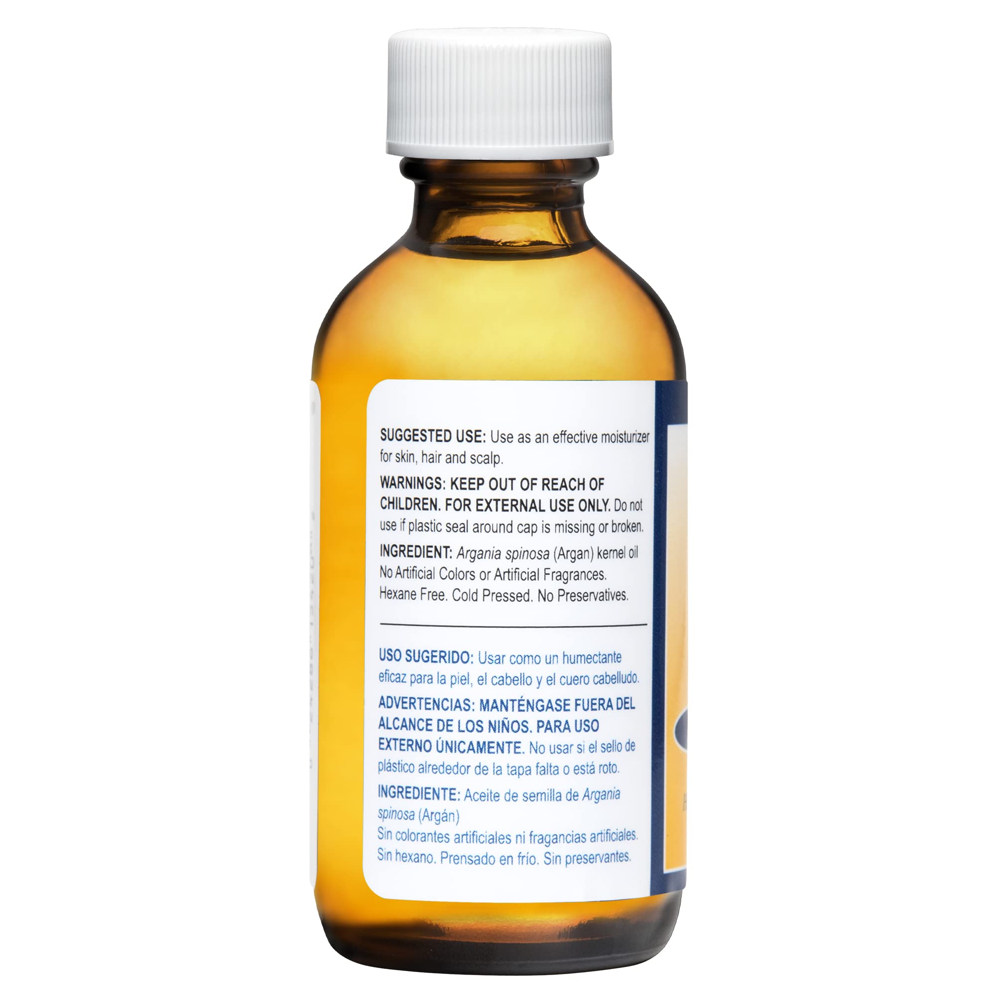 De La Cruz Pure Moroccan Argan Oil, Unrefined, Cold Pressed & Hexane Free, Bottled in USA 2 FL. OZ.