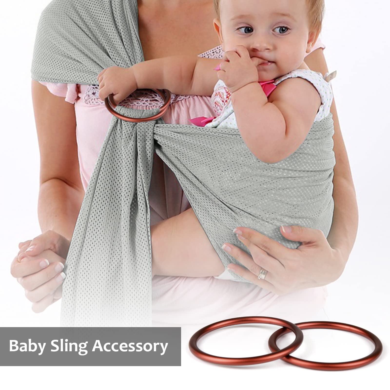 Accmor Aluminum Baby Sling Ring 3 inches for Baby Wrap Carrier - Dark Brown