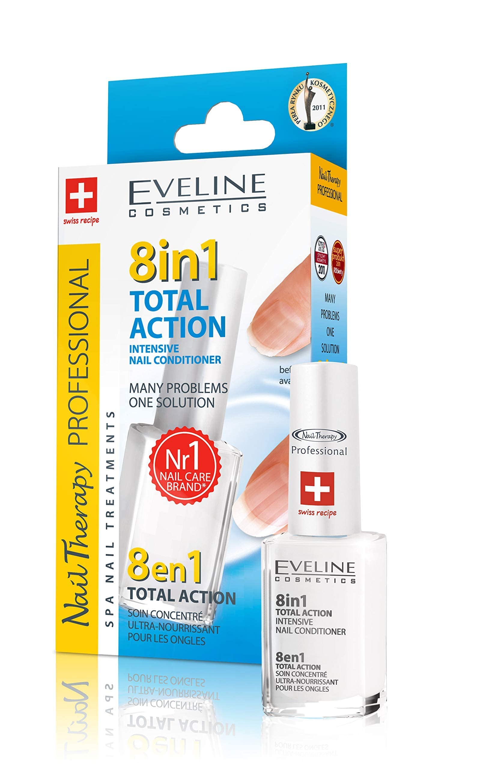 EVELINE COSMETICS Nail Therapy Professional No1 NAIL CARE BRAND YELLOW 8in1 AD