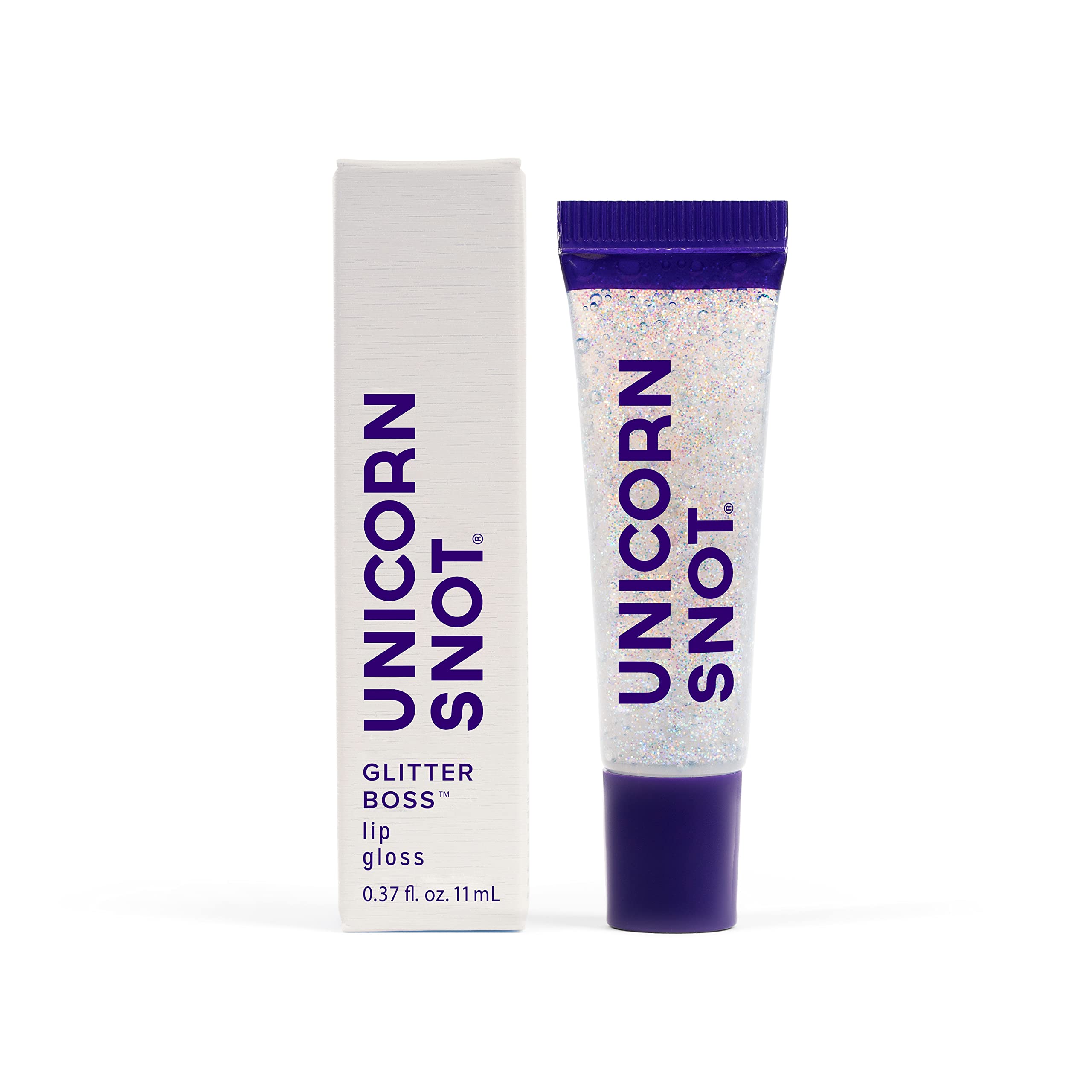 UNICORN SNOT Glitter Lip Gloss - Sparkly Lip Shine - Stocking Stuffers for Women, Gifts for Teen Girls - Vegan & Cruelty-Free Non-Sticky Formula Lip Gloss Glitter Makeup - Holographic Silver (Disco)