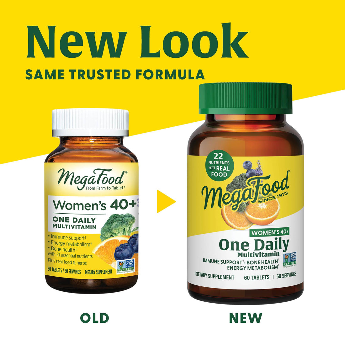 MegaFood Women's 40+ One Daily Multivitamin for Women with Vitamin B12, Vitamin B6, Vitamin C, Vitamin D, Zinc & Iron – Plus Real Food - Immune Support - Bone Health - Non-GMO - Vegetarian - 90 Tabs