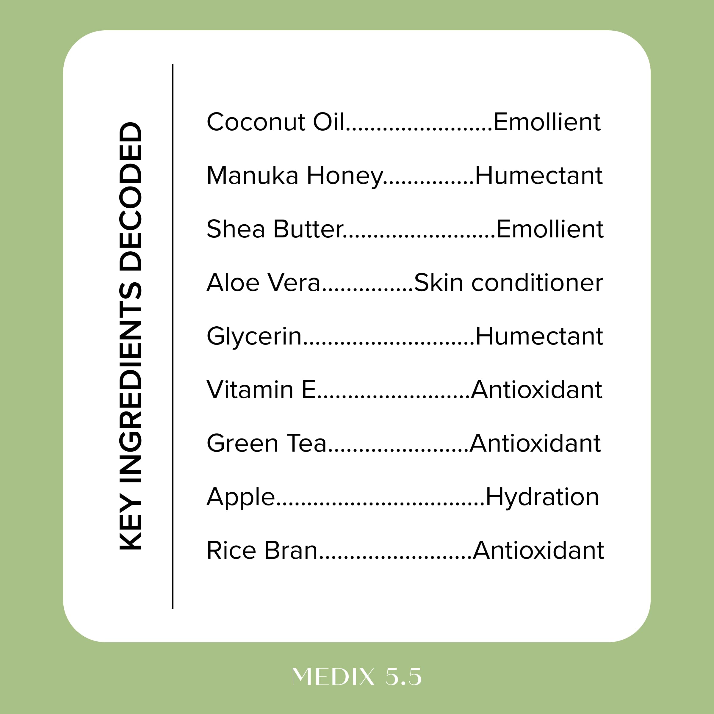 Medix 5.5 Coconut Body Lotion + Manuka Honey Cream, Coconut Oil Lotion For Women & Men, Natural Coconut Cream Moisturizer Body Butter Skin Care Balm For Stretch Marks, Cellulite, 15 Fl Oz