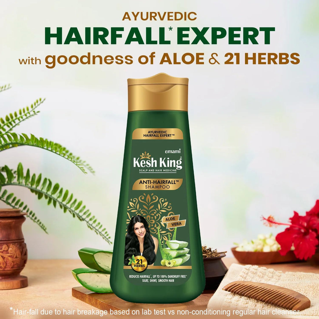 KESH KING Anti Hairfall Shampoo | with 21 Ayurvedic Herbs & Aloe Vera | Provides Healthy Nourished Scalp | for Shiny & Smooth Hairs | 6.76 Fl Oz/200ml