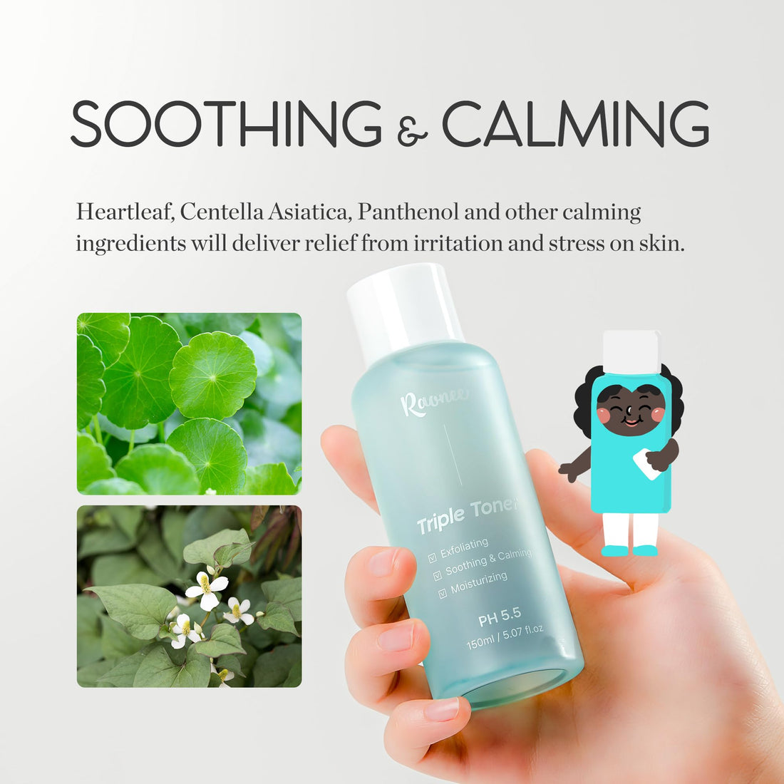 K-Beauty Triple Toner - Exfoliating, Soothing & Calming, Moisturizing, pH 5.5 Balanced with AHA, BHA, PHA, LHA - Lightweight, Non-Sticky - Daily Toner for All Skin Types- Fragrance free5.07 fl.oz