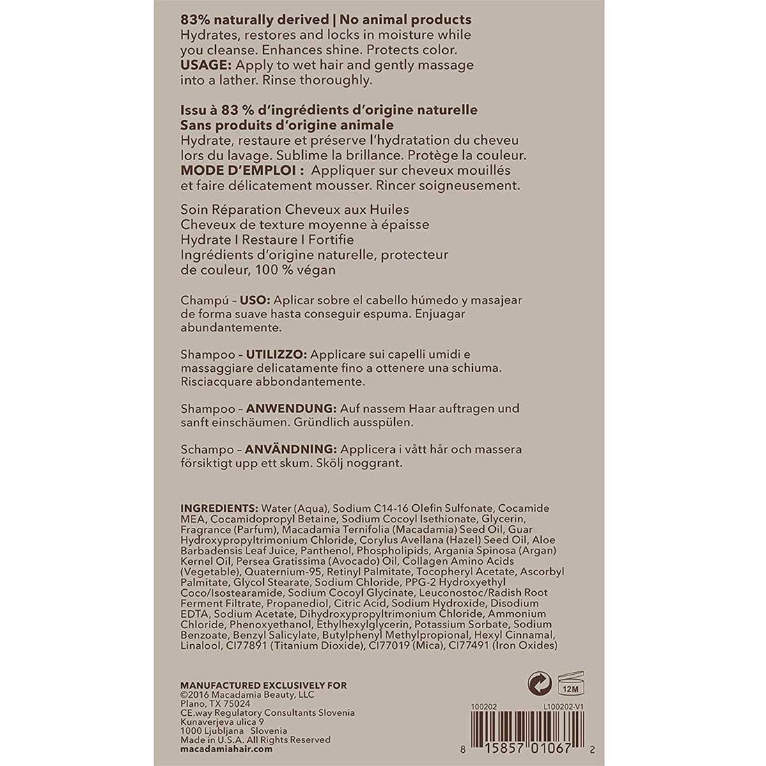Macadamia Professional Nourishing Repair Shampoo -1000 ml