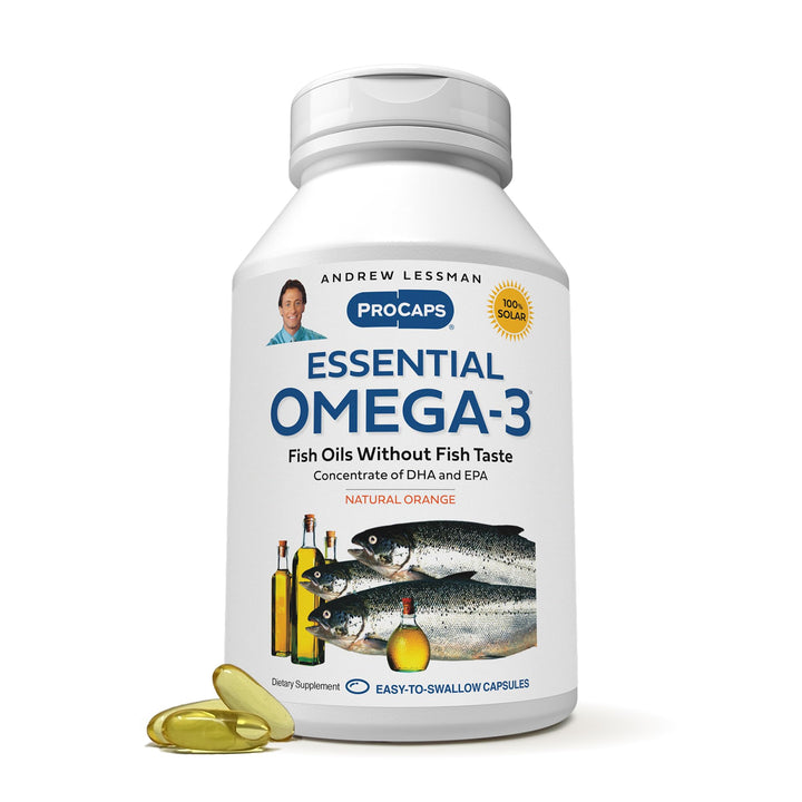 Andrew Lessman Essential Omega-3 Orange - 180 Softgels - Ultra-Pure, High Potency Omega-3 Oils. High DHA, No Stomach Upset, No Contaminants, No Mercury. Small Easy to Swallow Softgels