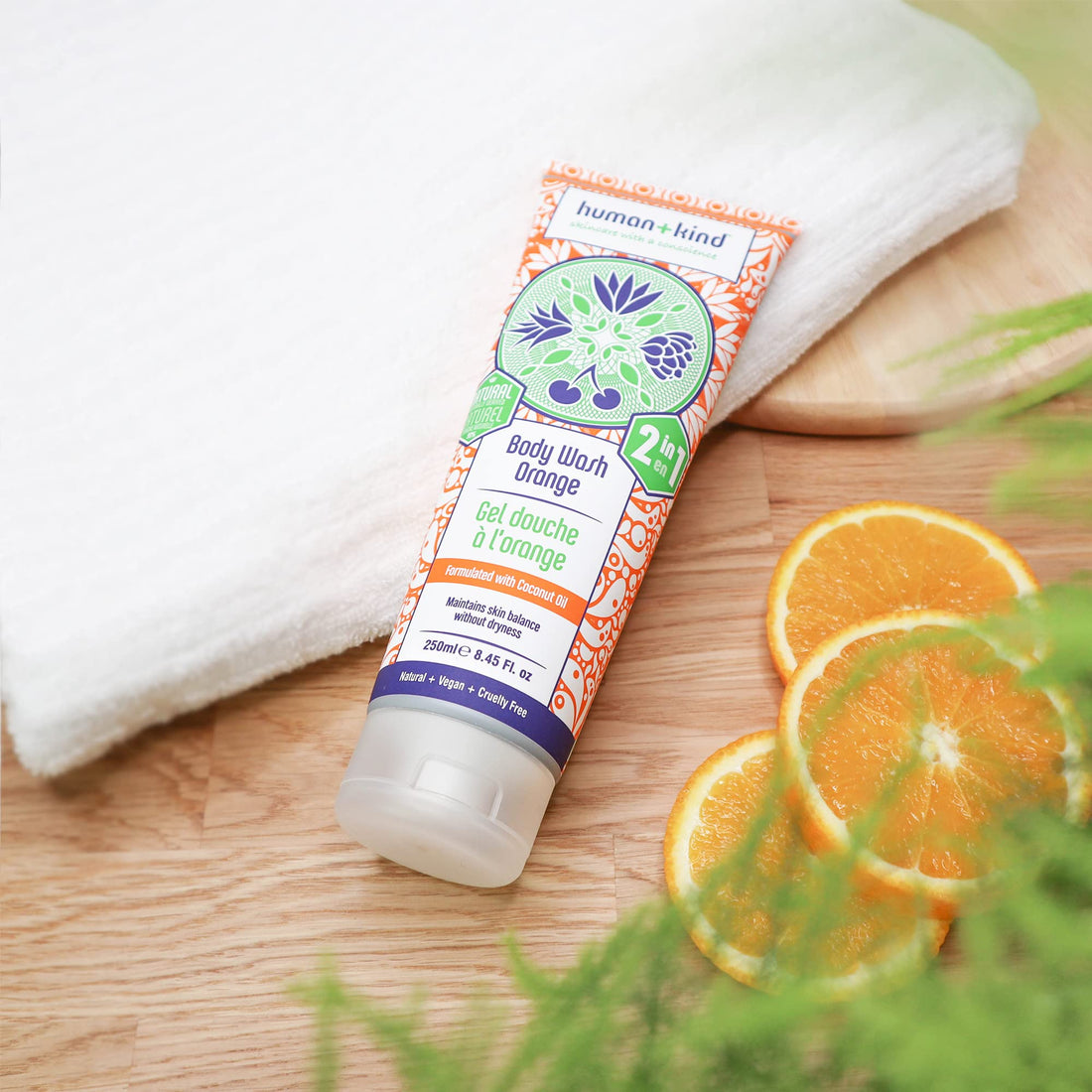 Human+Kind Body Wash - Natural, Moisturizing Body Soap with Coconut Oil - A Gentle, Soothing Cleanse for Dry, Sensitive Skin - Three Fresh Scents: Orange, Grapefruit, and Apple and Herbs - 8.45 oz