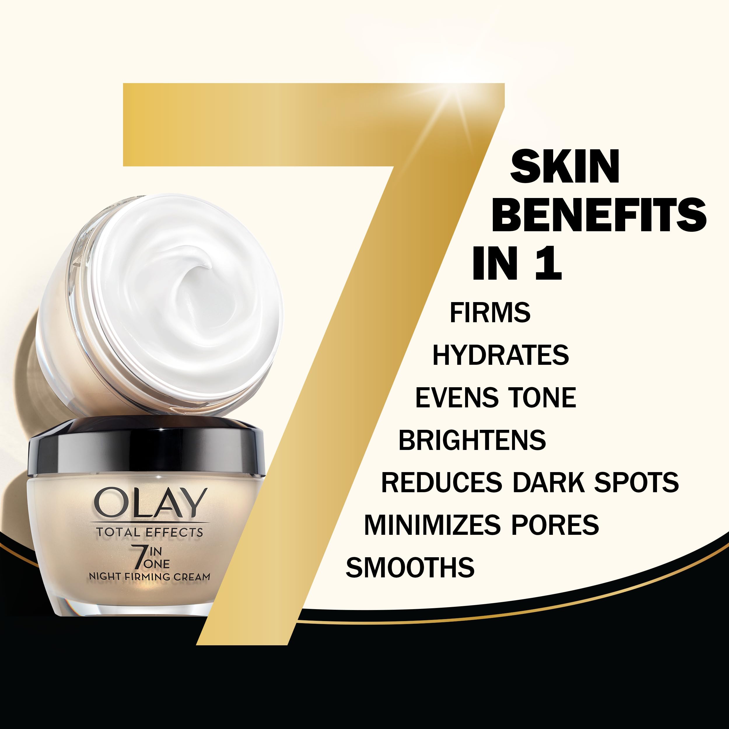 Olay Total Effects Anti-Aging Night Firming Cream & Face Moisturizer with Vitamin C & E, 1.7 Fluid Ounce