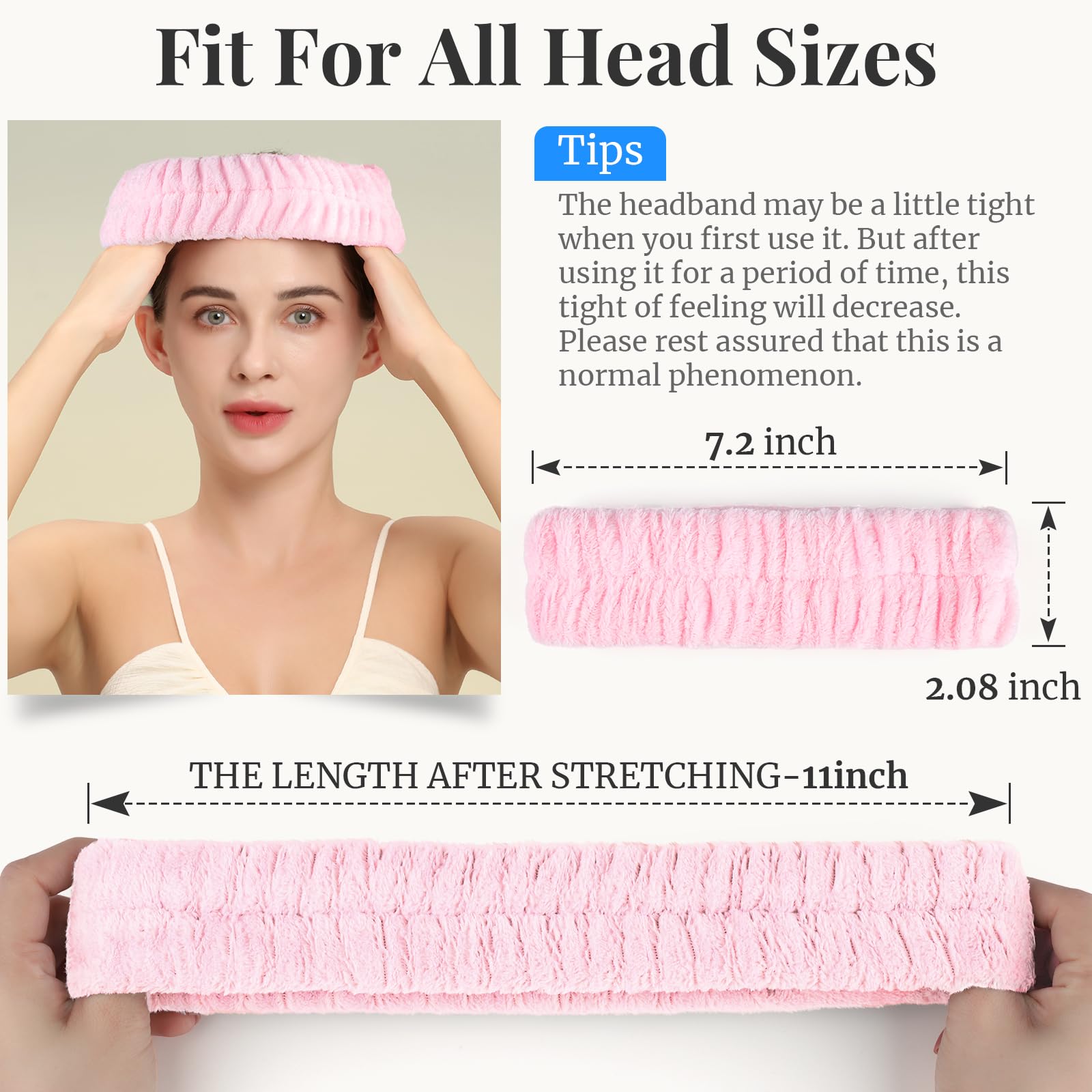 Teenitor Spa Headband, Fluffy Facial 3 Pieces Makeup Headband for Washing Face, Skin Care