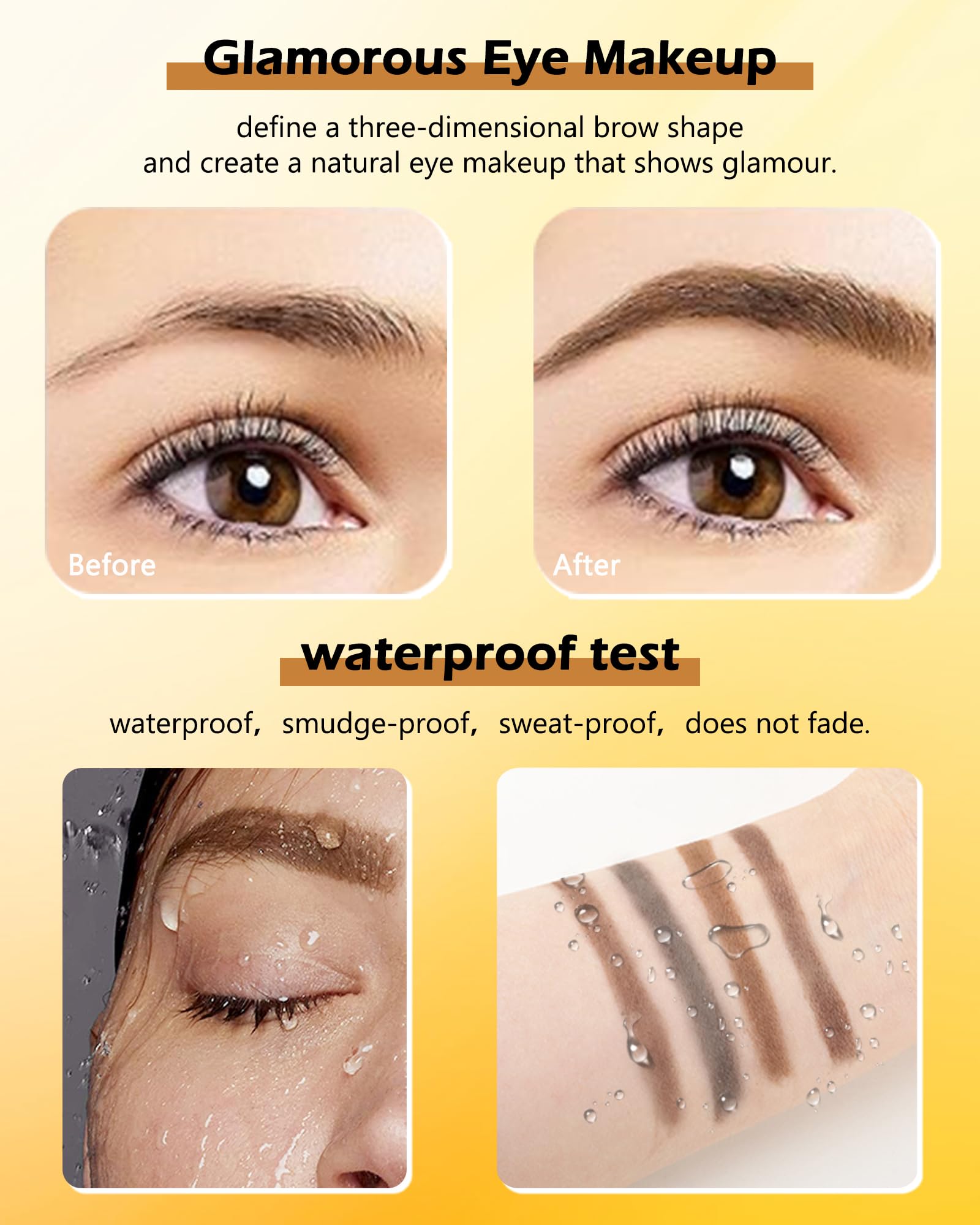 Eyebrow Powder Kit-2 Colors Soft Eye Brow Tinted Powder Palette, Waterproof & Long Lasting Dark/Light Brown Brow Filler, Professional Eyebrow Contour Makeup for Women with Mirror Brow Brush & Razor-1#