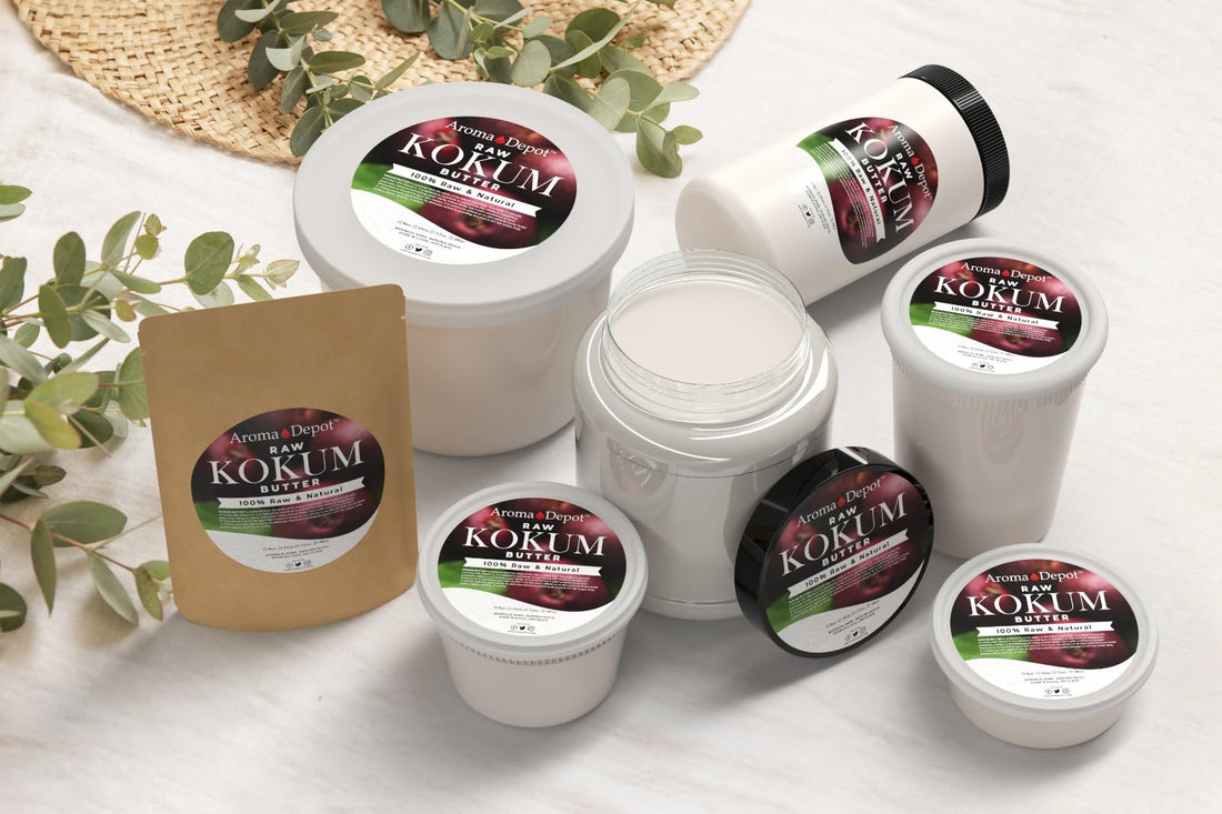 Aroma Depot 12 oz Raw Kokum Butter Great for Skin, Body, and Hair. 100% Pure I Natural I Cold Pressed I Thickener for Body Butters, Sunscreens, Soaps, Deodorants, and Lotions.