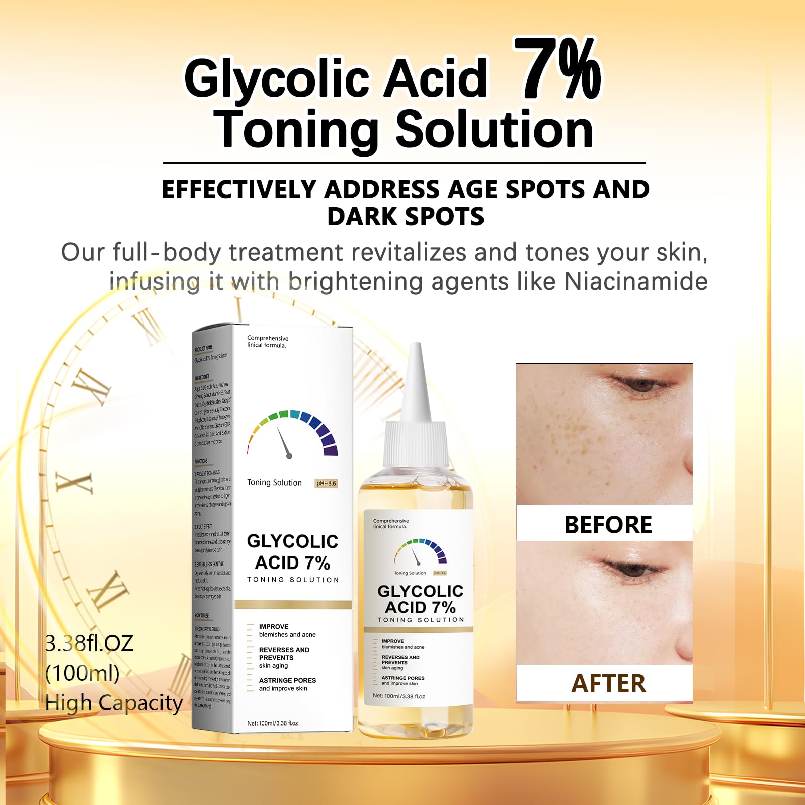 2PCS 2025 New Glycolicacid 7% Toning Solution,Restores Skin Vitality and Refreshing, Moisturizes The Face, Suitable for Daily Use(100ML*2 * 3.38fl.oz)