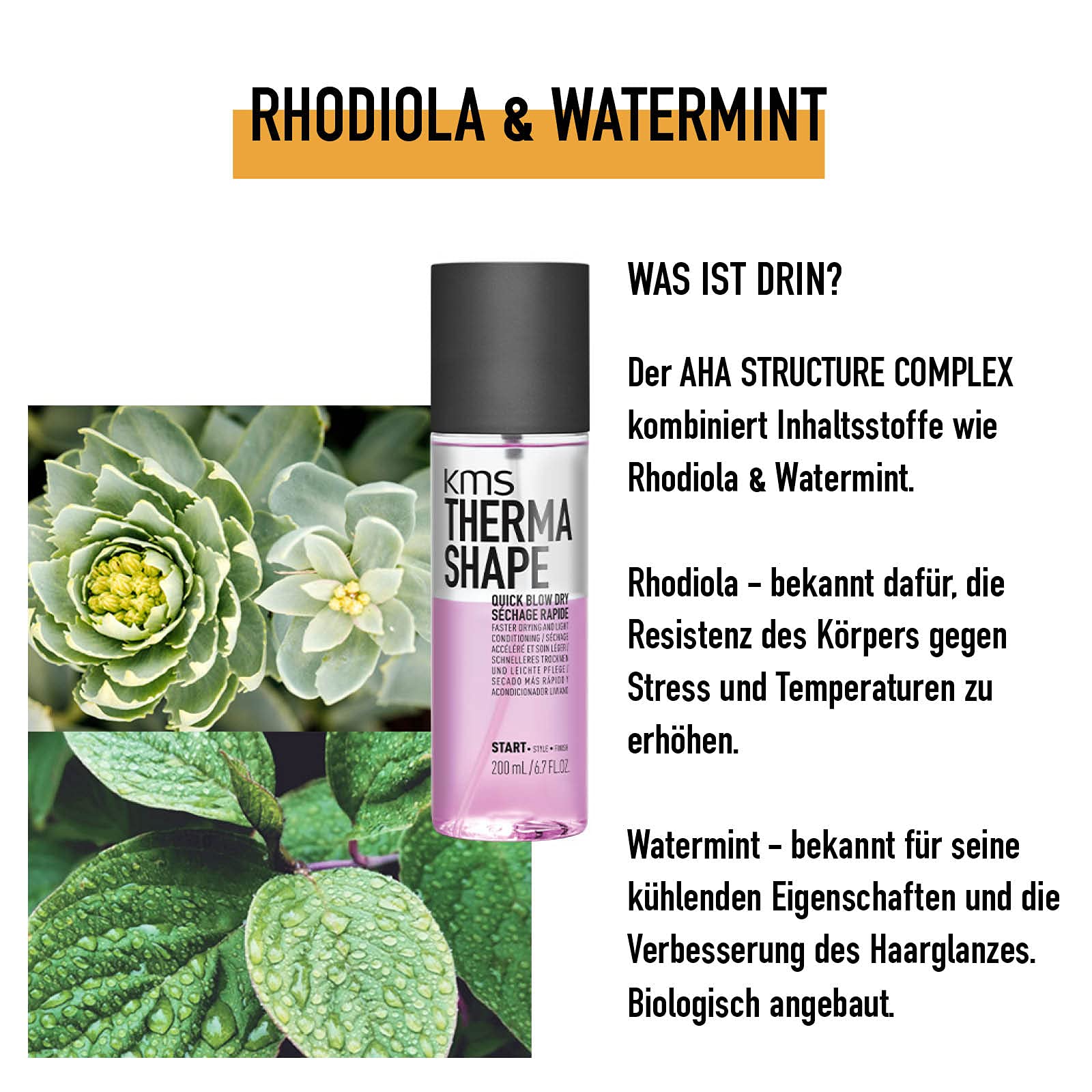 KMS THERMASHAPE Quick Blow Dry Spray for Full, Natural Blow Outs 6.7 oz