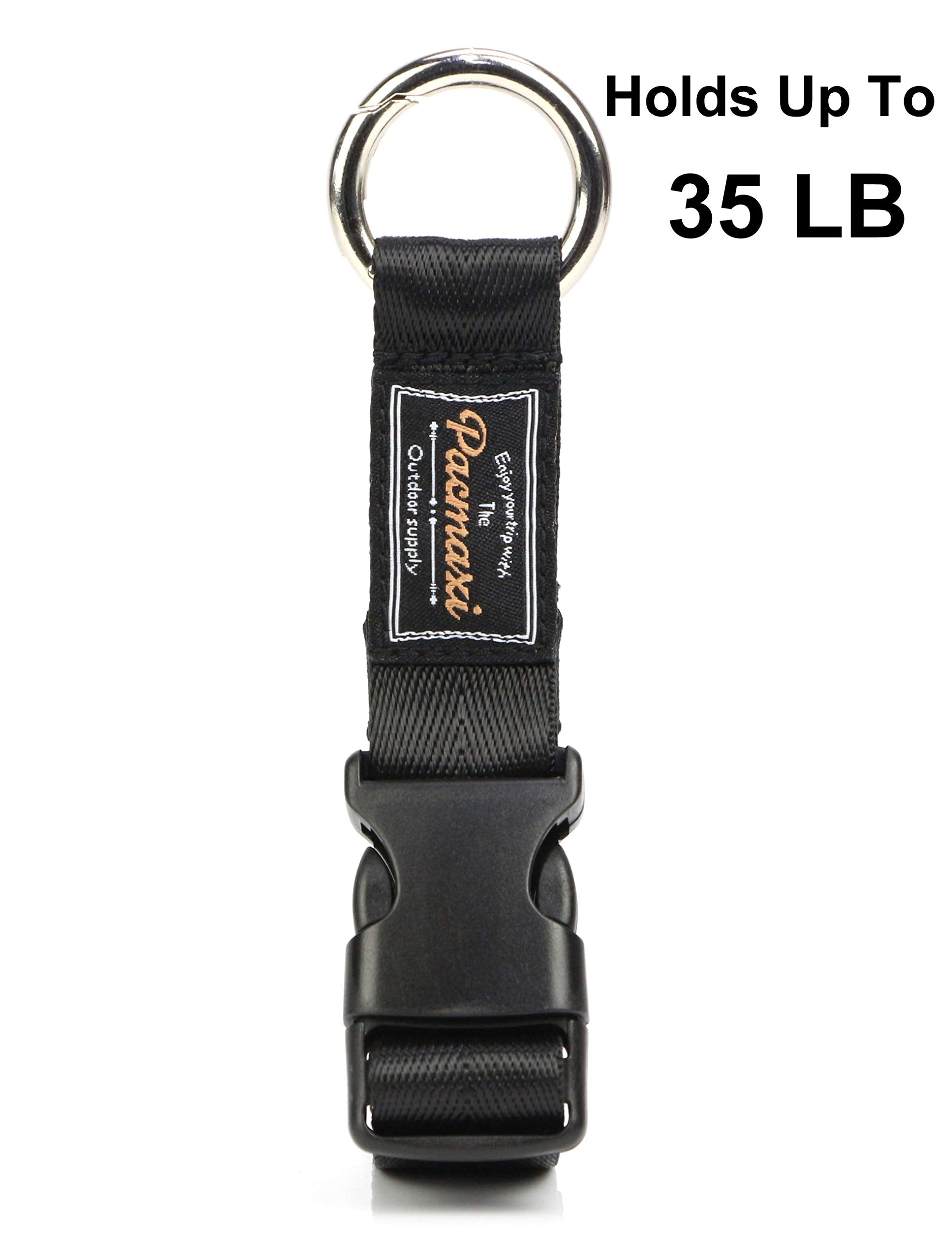 PACMAXI Stroller Hook, 2 Pack Multi Purpose Organizer Hooks Clip for Stroller, Wheelchair, Rollator, Walker (Black)