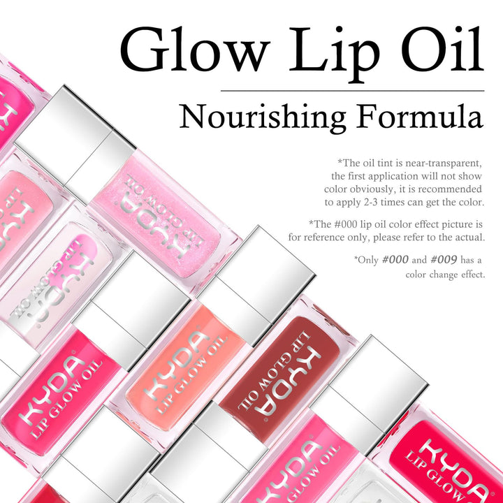 KYDA Hydrating Lip Glow Oil, Moisturizing Lip Oil, Glossy Transparent Plumping Lip Gloss, Tinted Lip Oil for Lip Care and Dry Lips-Black Candy