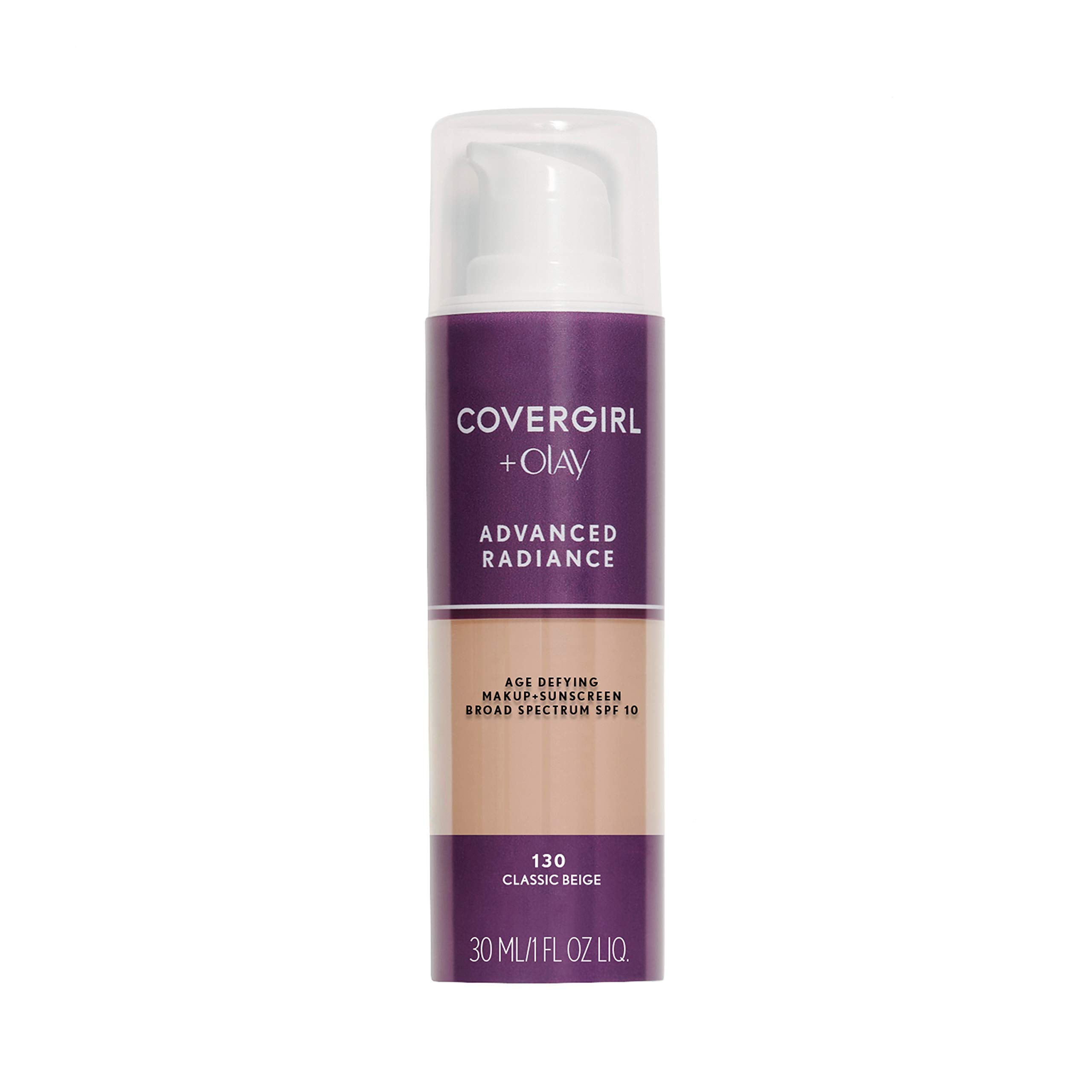 COVERGIRL Advanced Radiance Age-Defying Foundation Makeup, Classic Beige, 1 oz (Packaging May Vary)