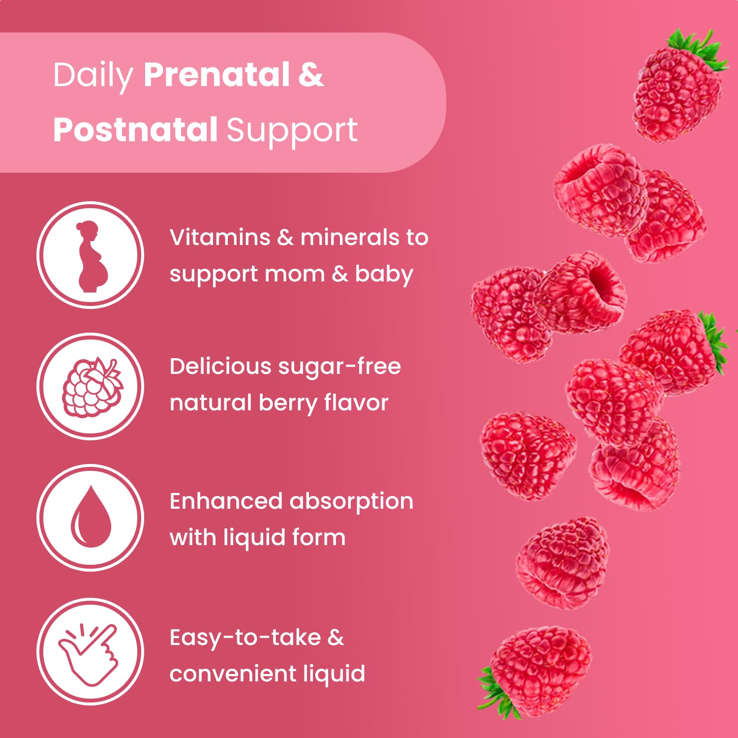 Mother's Promise Prenatal & Postnatal Multivitamin for Women | Sugar Free Liquid Prenatal Vitamins for Women with Folate, Choline & Organic Fruits for Preconception, Pregnancy & Nursing | Vegan