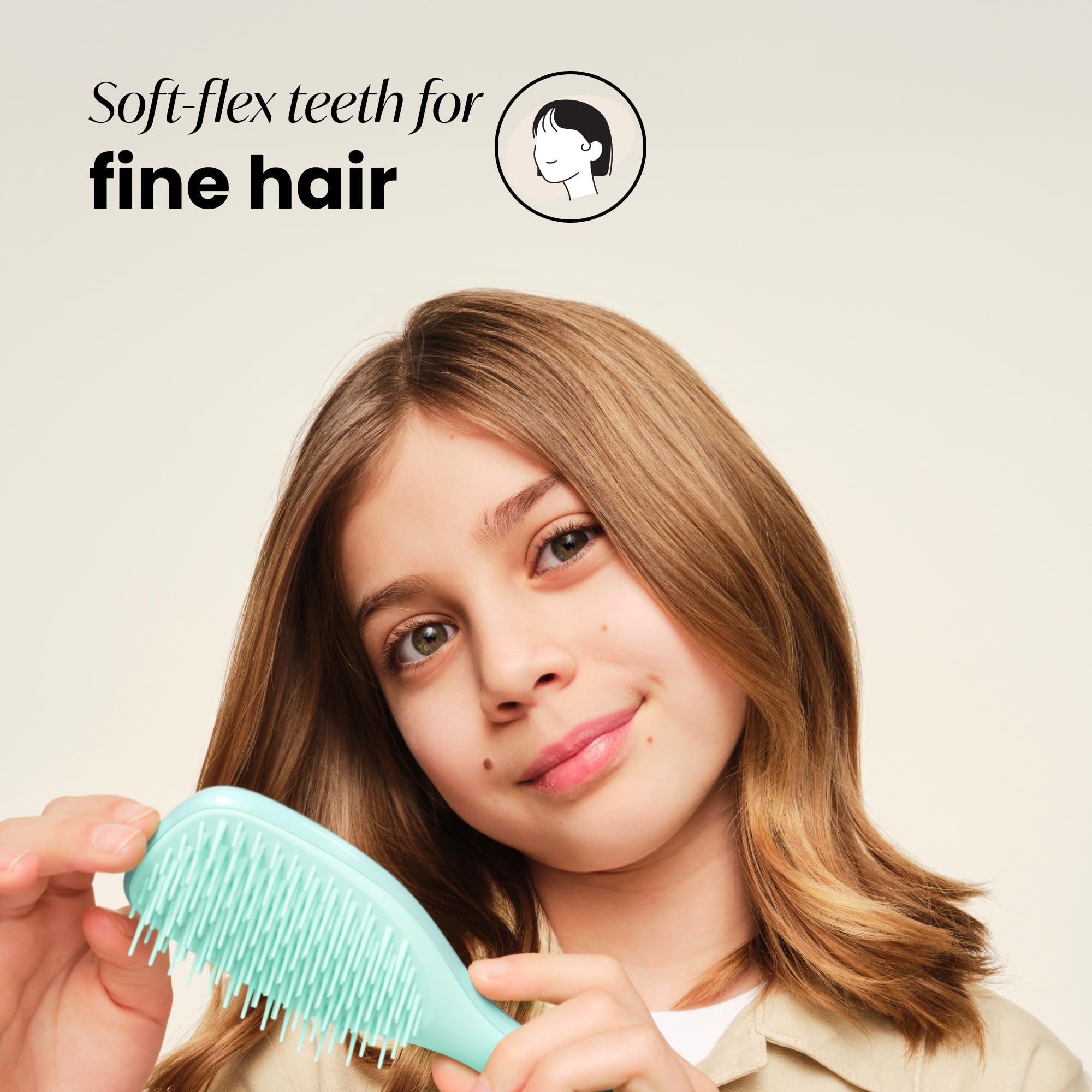Tangle Teezer Fine & Fragile Ultimate Detangler Brush, Detangles & Reduces Breakage, Travel-Size Mini Hair Brush, Mint