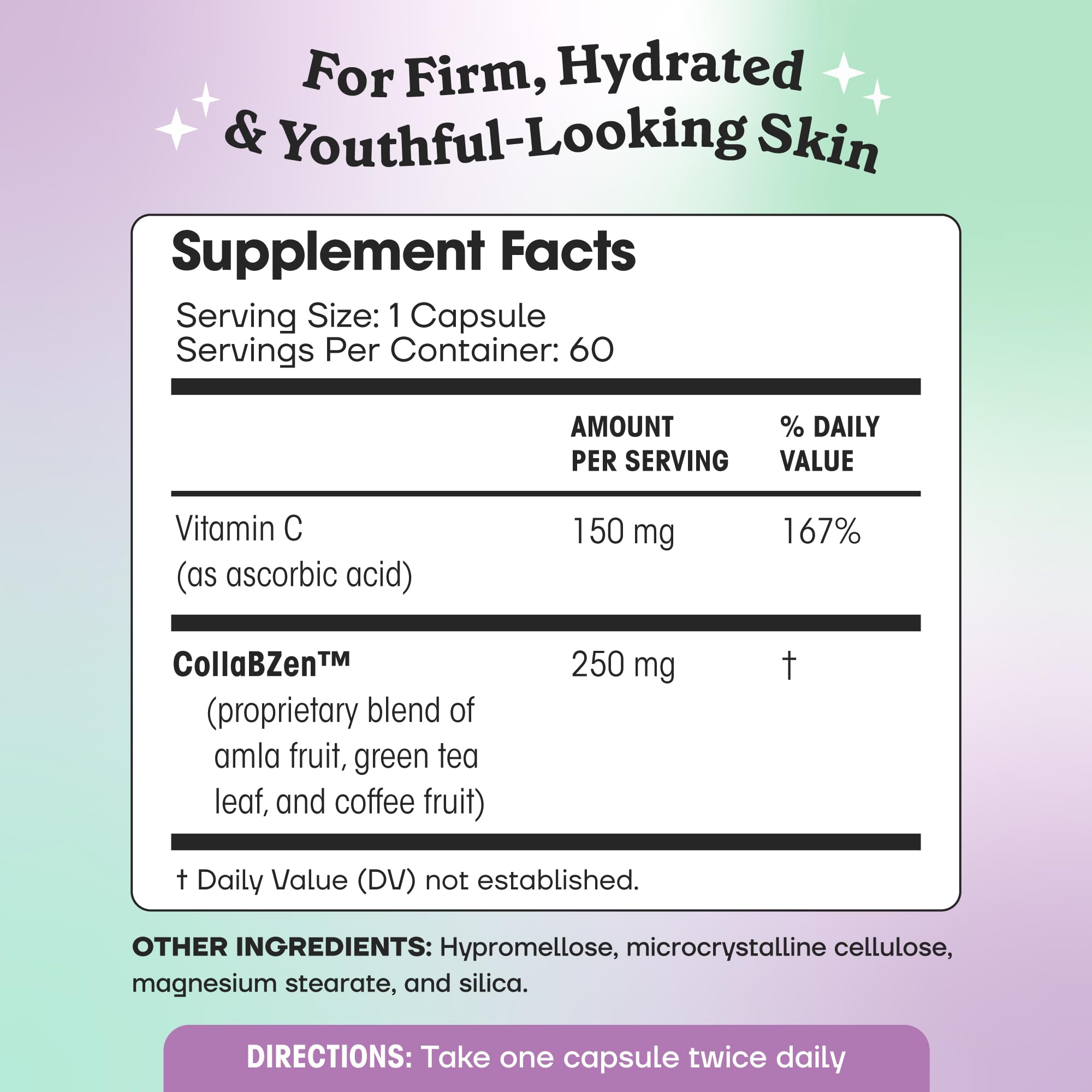 Fit & Lean CollaVen Vegan Collagen Builder, Clinically Proven, Vegan, Plant-Based Collagen with Vitamin C for Youthful & Hydrated Skin, Reduces Wrinkles, Boosts Collagen Production, 60 Vegan Capsules