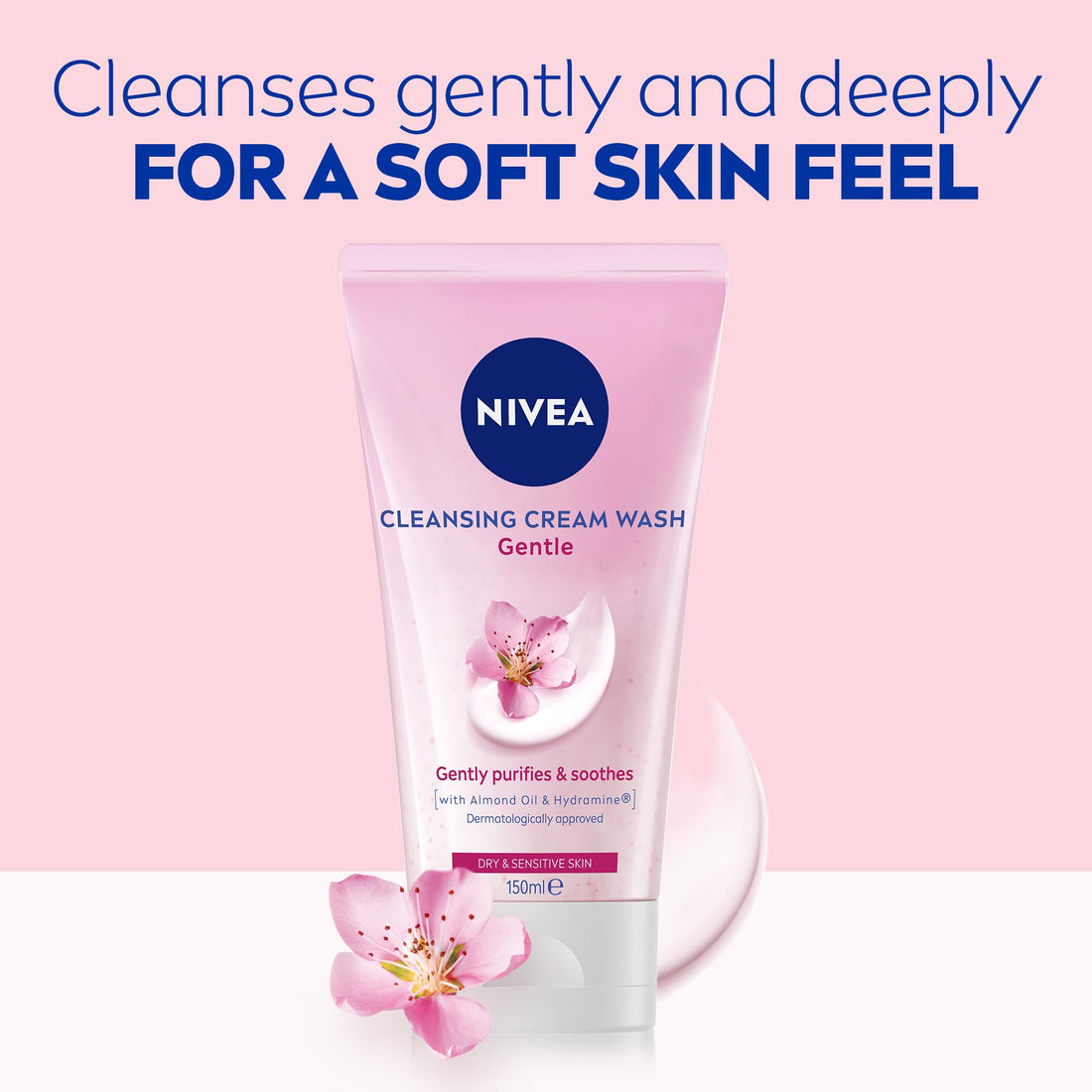 Nivea Visage Daily Essentials Gentle Cleansing Cream Wash for Dry & Sensitive Skin (150ml)