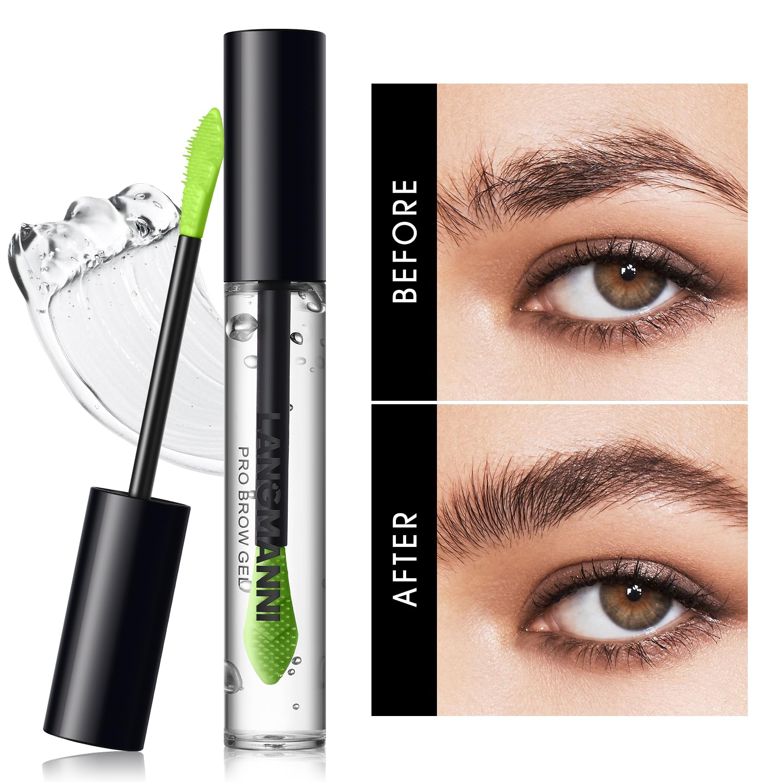 Jolilab 3 Pcs Clear Eyebrow Setting Gel, Brow Fix Gel Lock Brow Glue Eyebrow Shaping Gel Lightweight Waterproof And Sweat-Proof Eyebrow Repair Liquid Brows Styling for Natural Brows Beauty(3 Count)