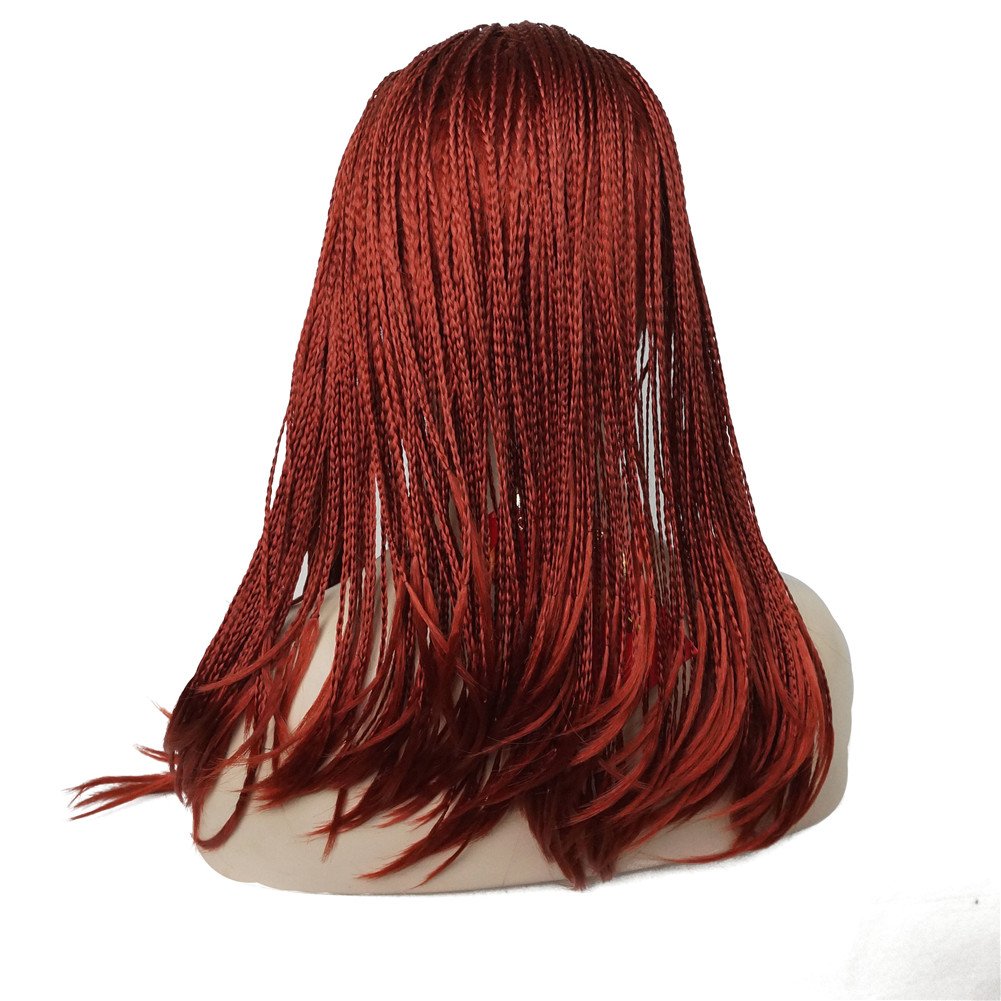 #137: Aimole Long Braiding Crochet Hair Fully Hand Tied Twist Braided With Headband Half Wig(137-Red)