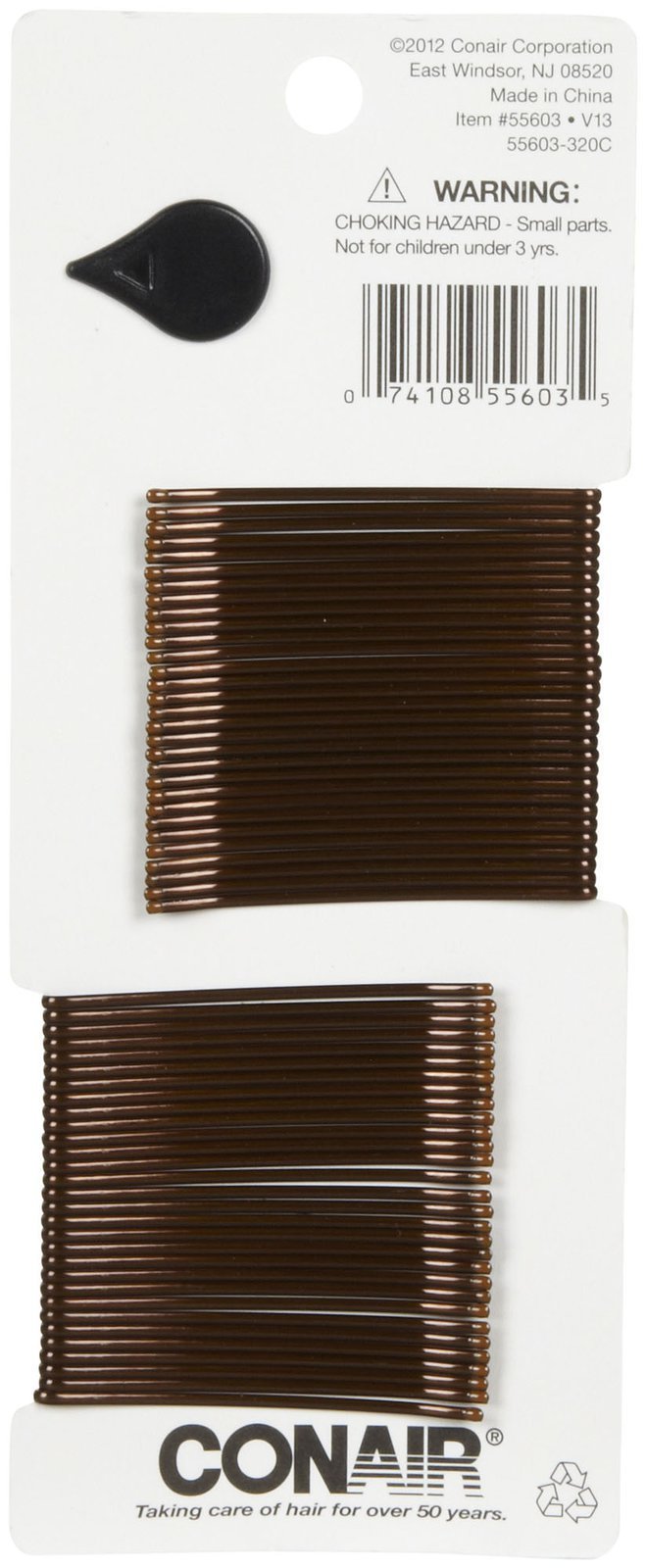 Conair Curve Bobby Pins, Brown