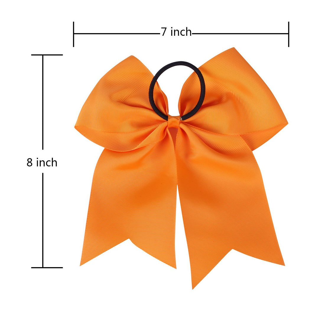 8 Inch Cheerleader Bows Ponytail Holder Cheerleading Bows Hair Tie(Yellow)