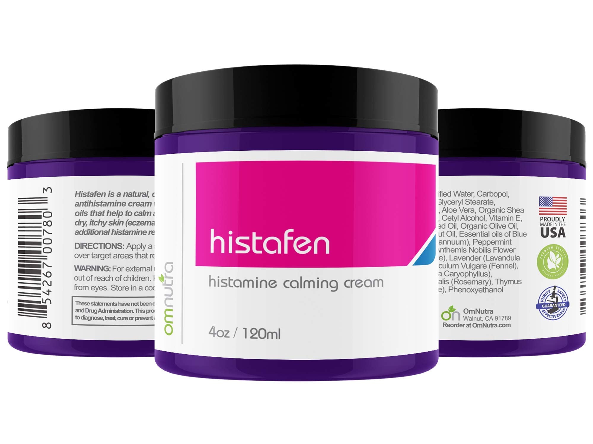 Histafen Antihistamine Itch Calming Cream - 4oz Anti Itch Cream Extra Strength Intensive Healing Lotion Exema Creams for Adults & Kids with Low Diamine Oxidase Dao Enzyme Mast Cell Activating Syndrome