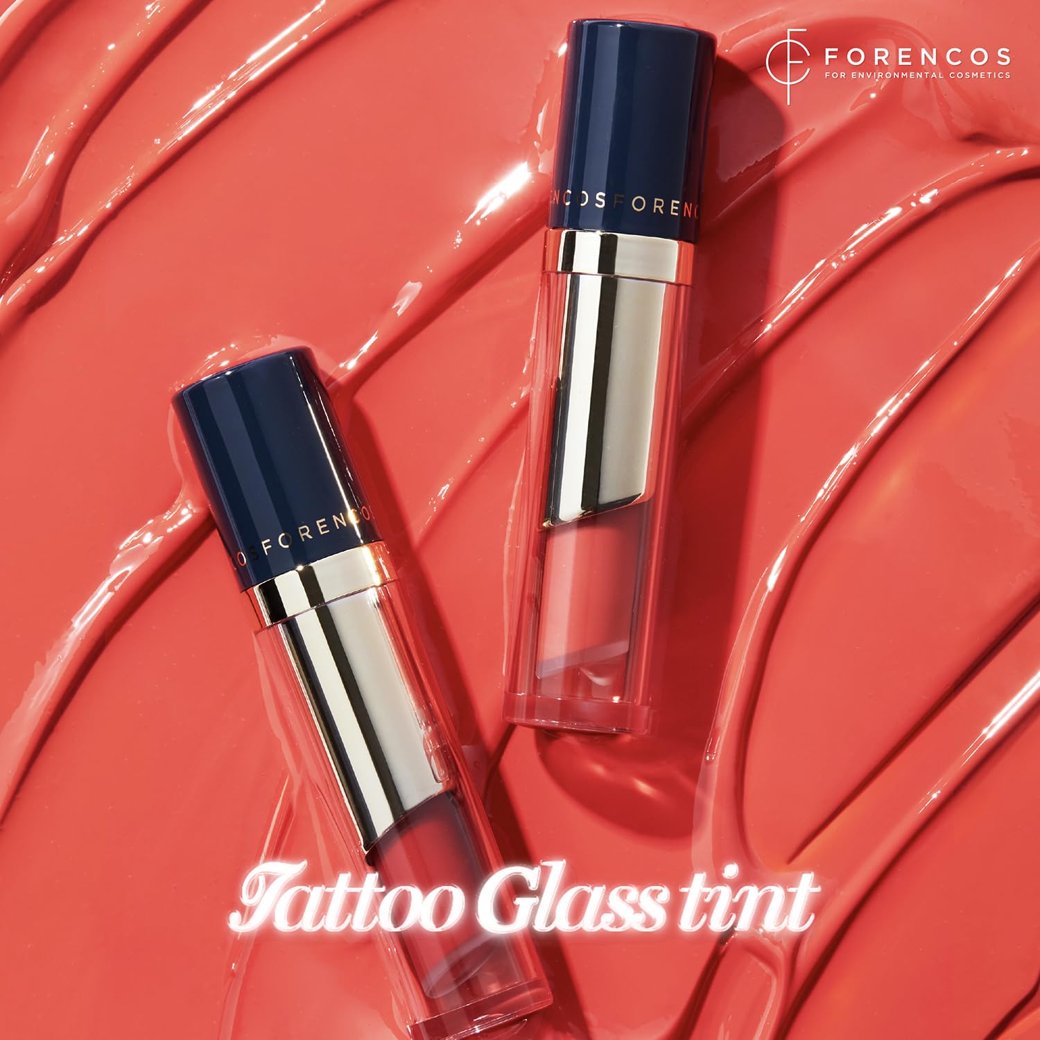 FORENCOS Tattoo Glass Lip Gloss Tint, Korean Glossy Tint/Stain, High Pigmentation, Glasting Shine, Long Lasting, Moisturizing, Lightweight, Non-Sticky Formula (02 Sanguine)